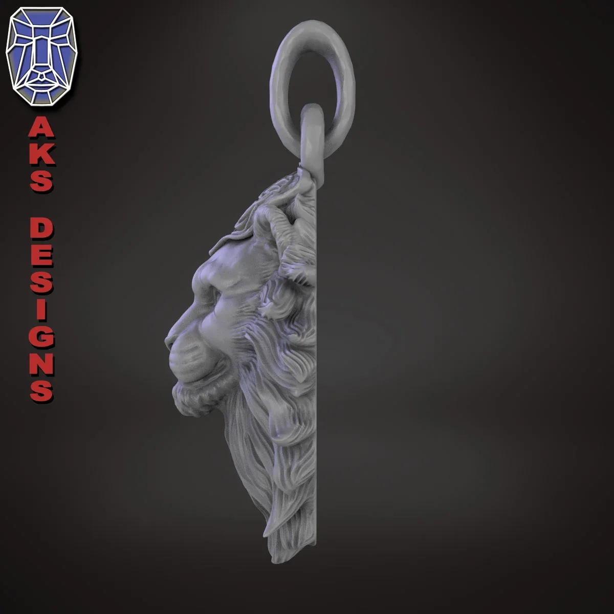 Pendant jewelry animal lion v175 3D print model