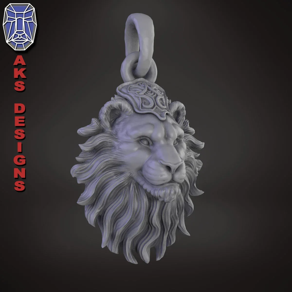 Pendant jewelry animal lion v175 3D print model