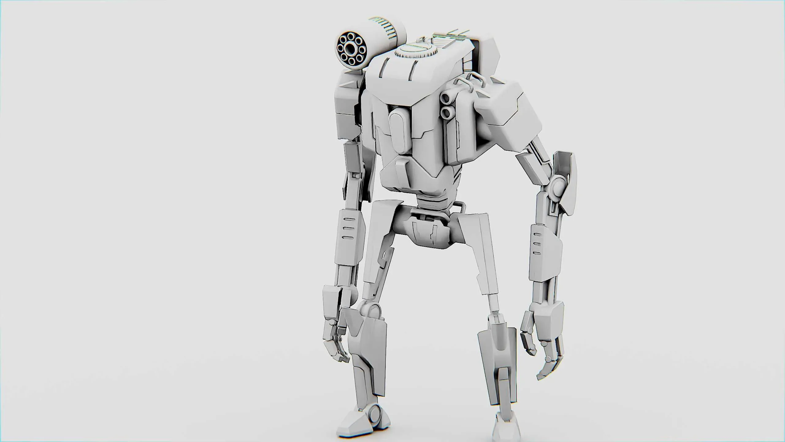 COMBAT DROID K-25 Auto-Rig Pro Rigged For Mixamo, Unreal Engine, Unity