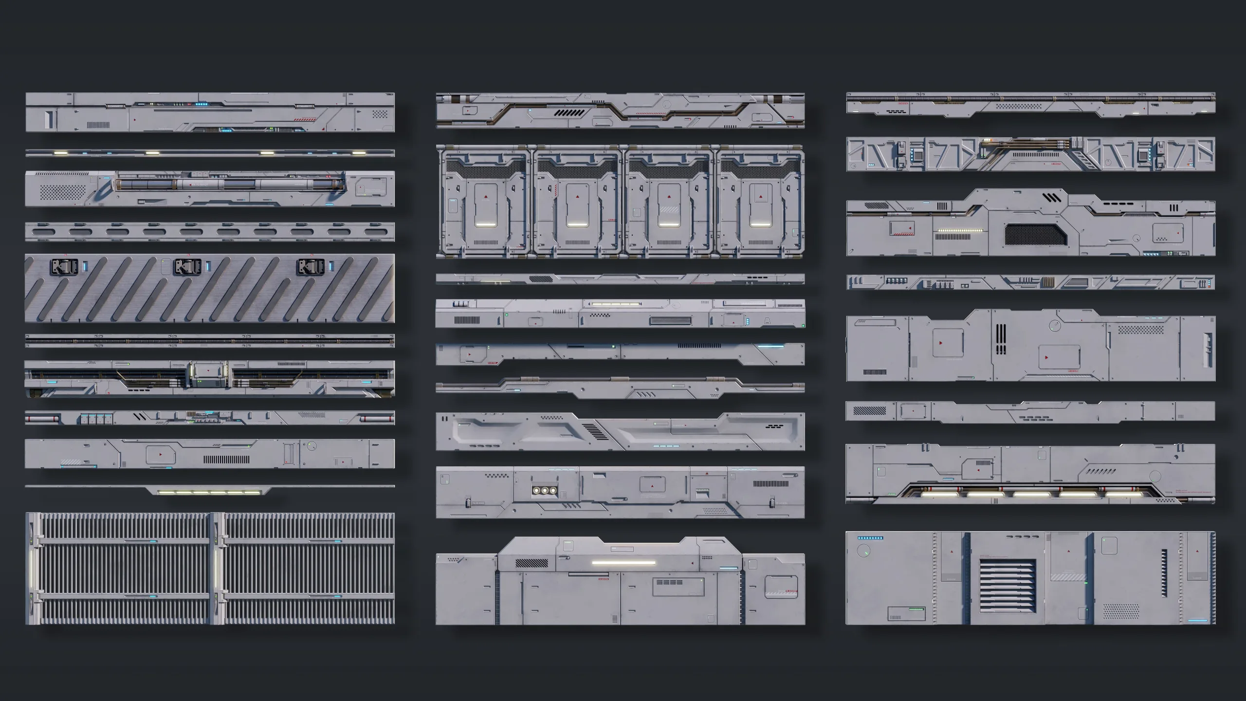 Sci-Fi Architecture Panels Kit Vol 01 Walls-PBR