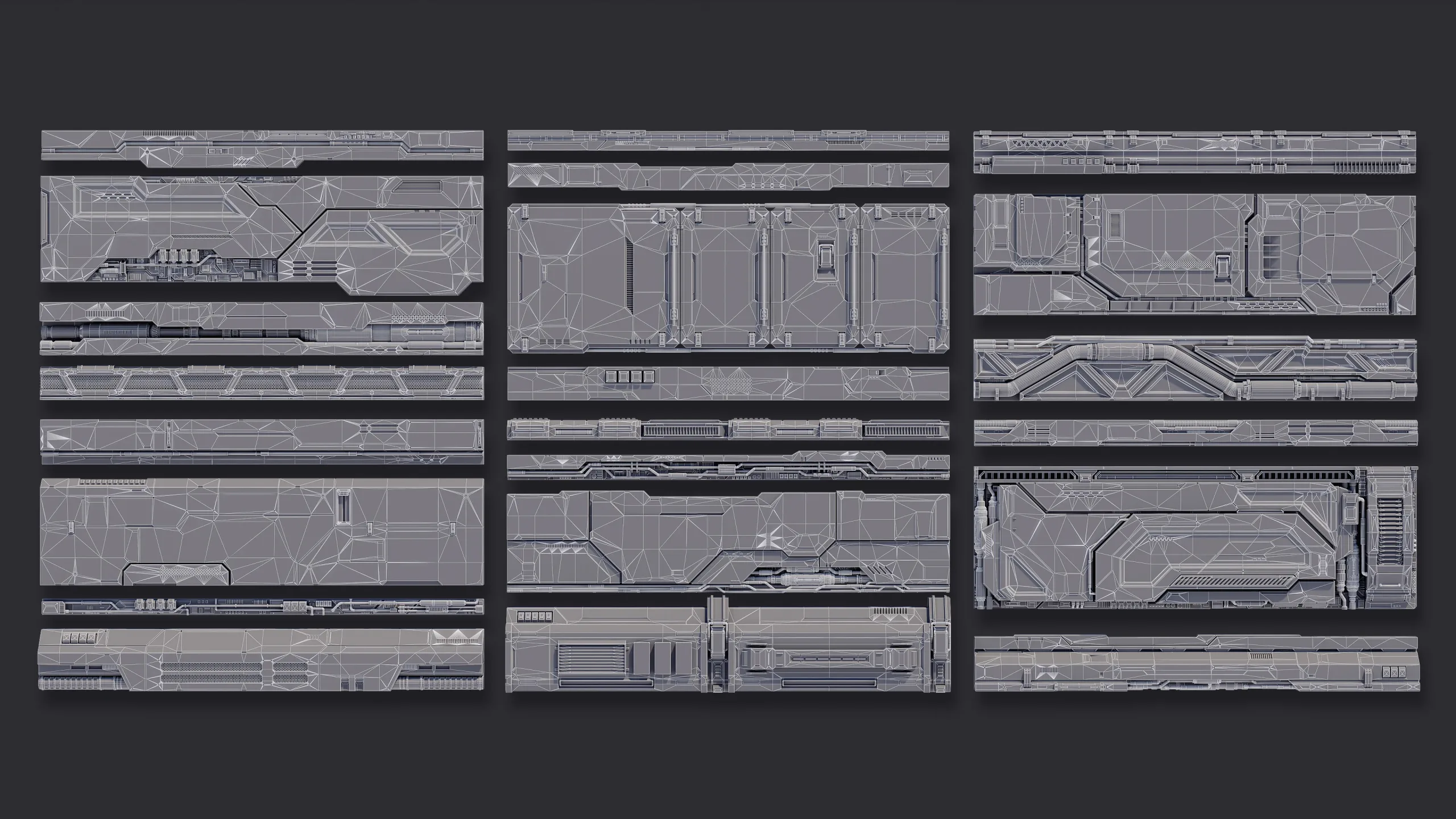 Sci-Fi Architecture Panels Kit Vol 02 Walls-PBR