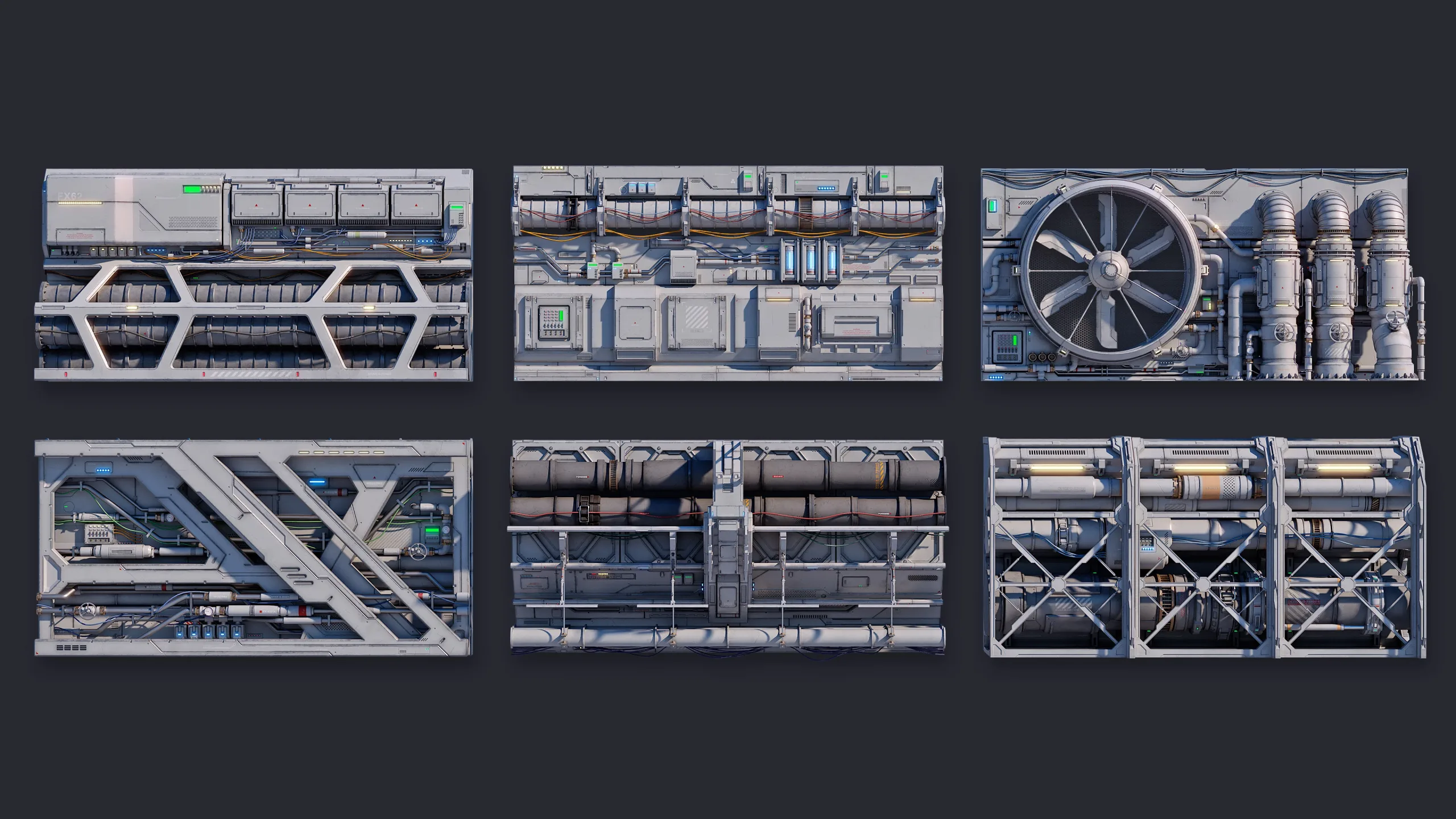 Sci-Fi Architecture Panels Kit Vol 03 Walls-PBR