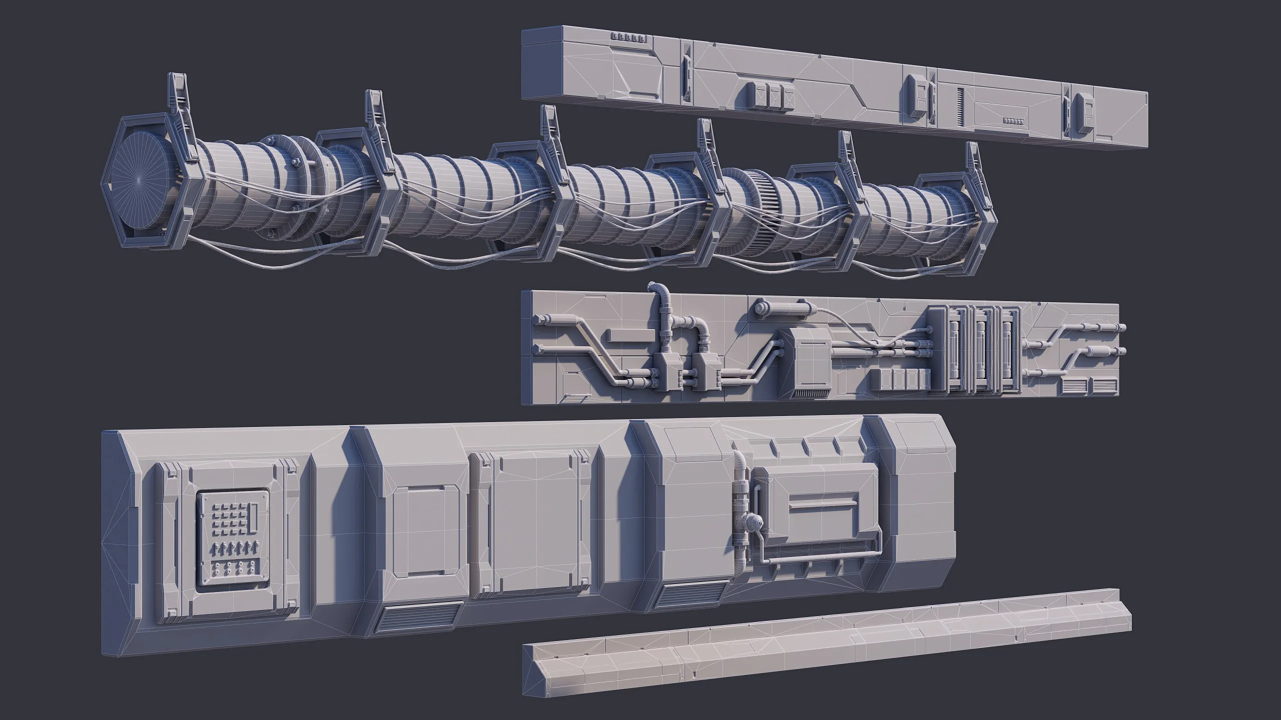 Sci-Fi Architecture Panels Kit Vol 03 Walls-PBR