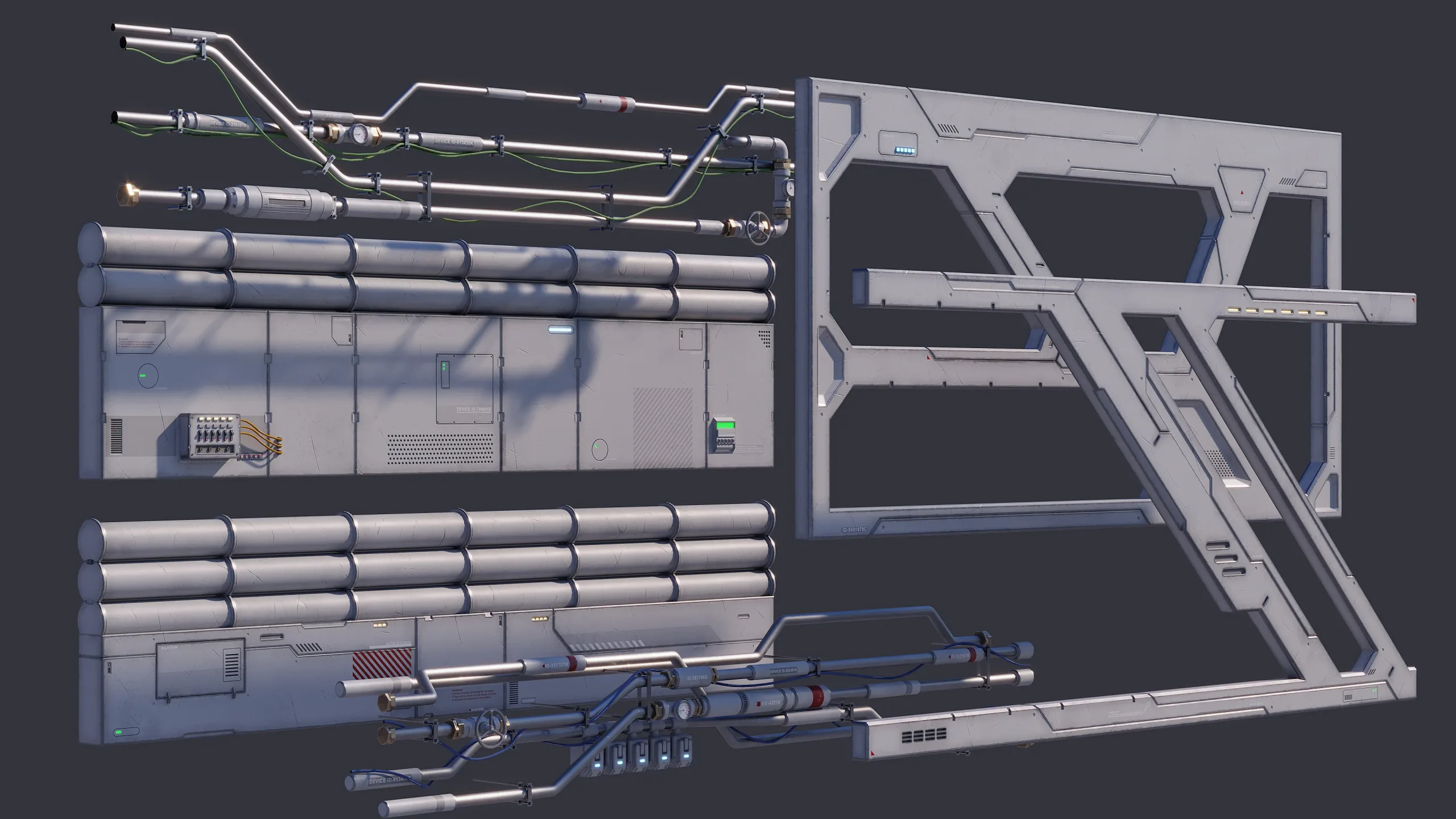 Sci-Fi Architecture Panels Kit Vol 03 Walls-PBR