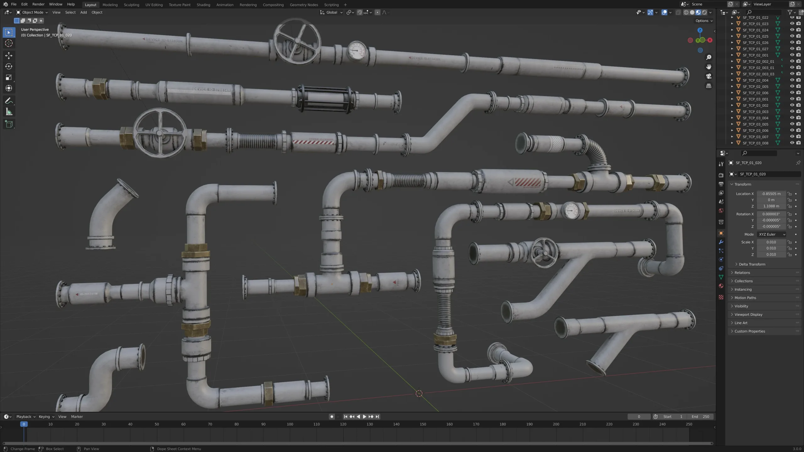 Sci-Fi Tubes Cables Pipe Kit Vol 01-PBR