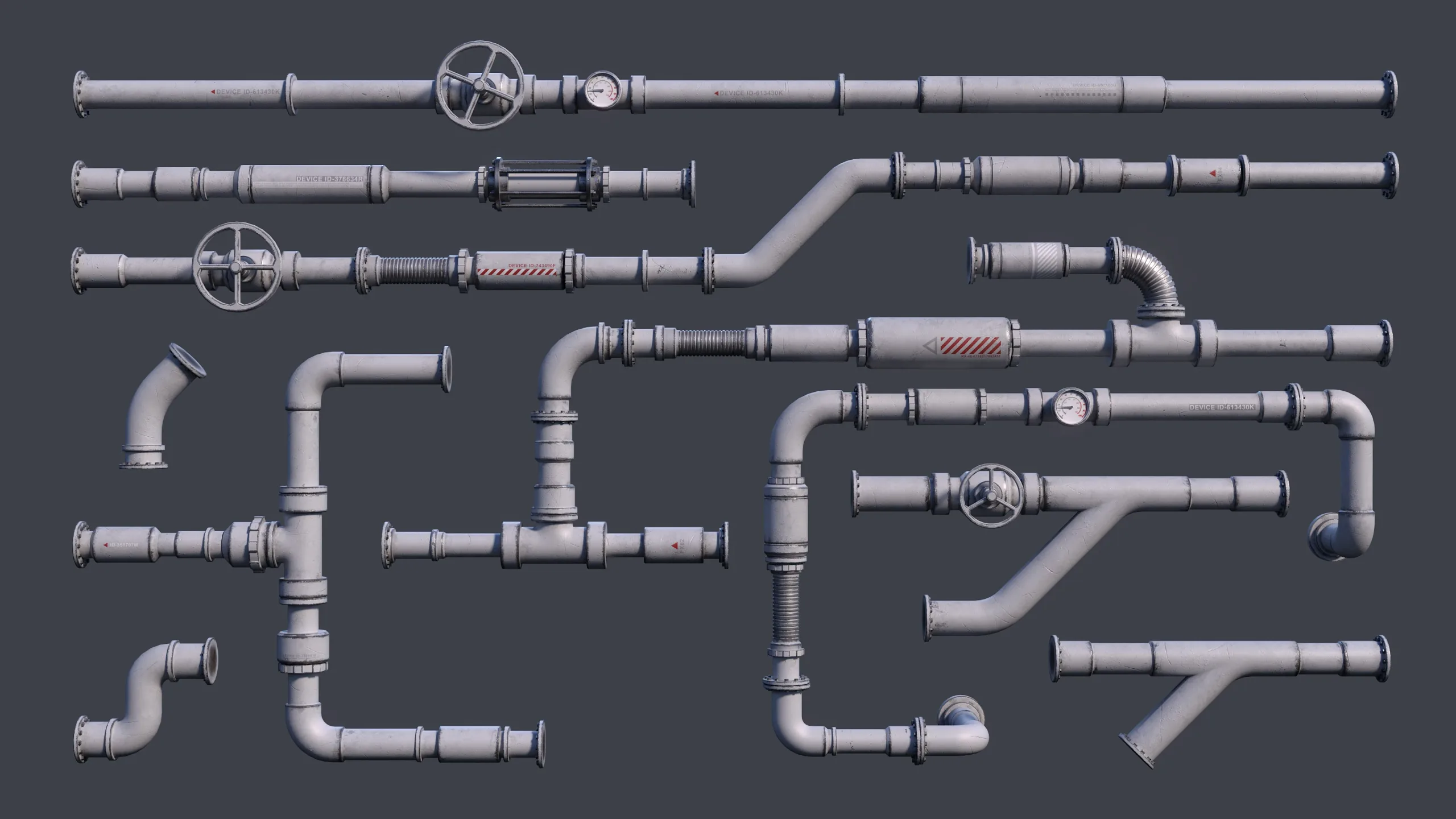 Sci-Fi Tubes Cables Pipe Kit Vol 01-PBR