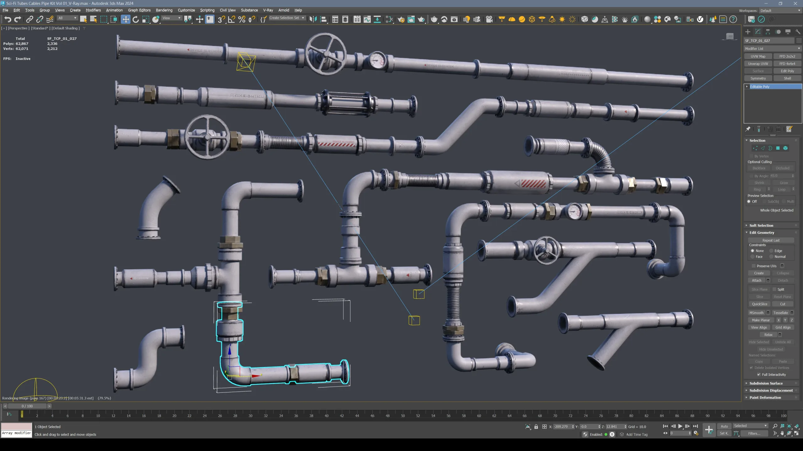 Sci-Fi Tubes Cables Pipe Kit Vol 01-PBR