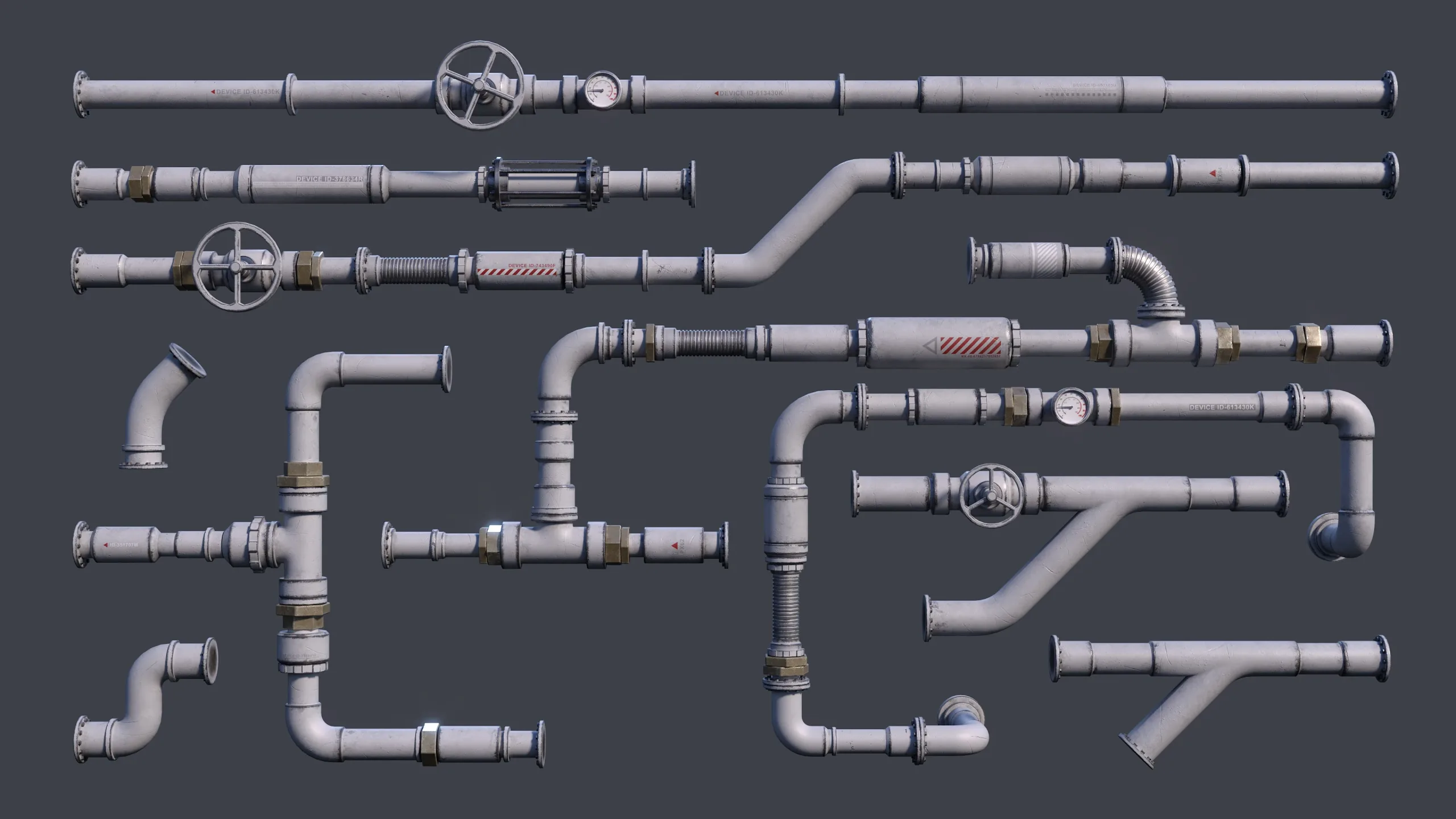 Sci-Fi Tubes Cables Pipe Kit Vol 01-PBR