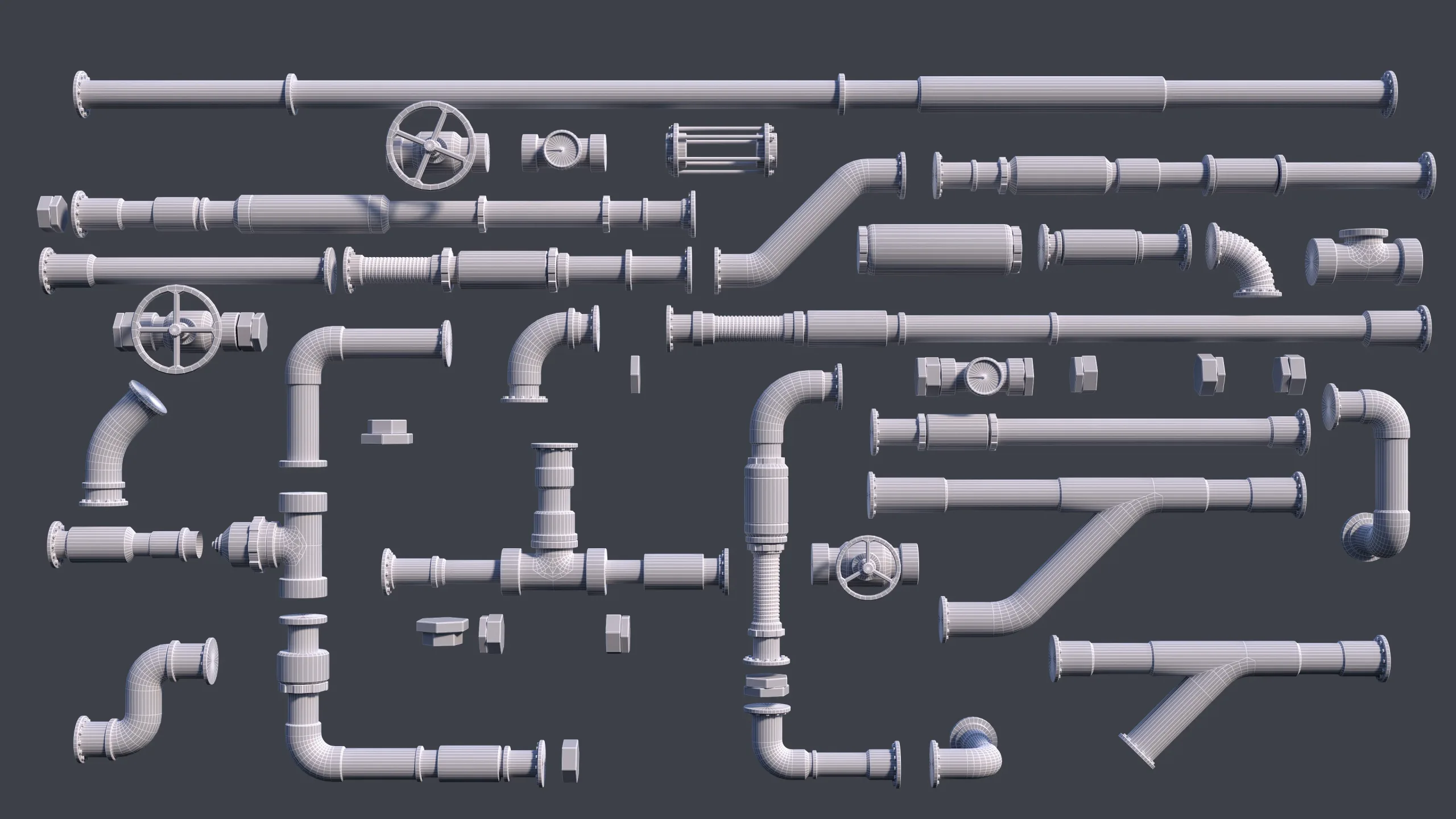 Sci-Fi Tubes Cables Pipe Kit Vol 01-PBR