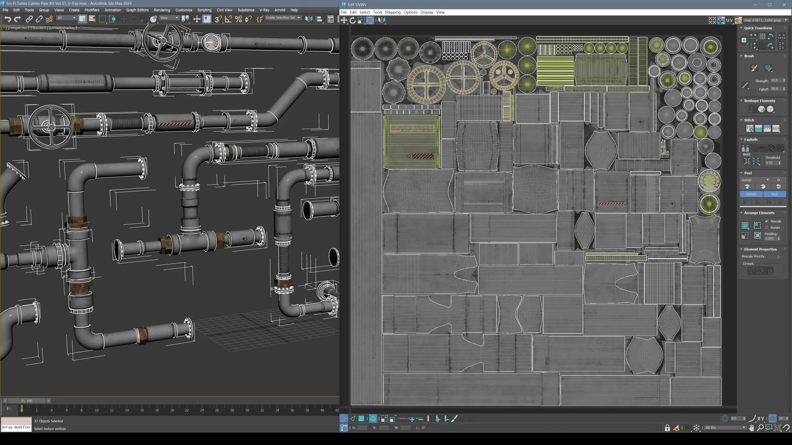 Sci-Fi Tubes Cables Pipe Kit Vol 01-PBR