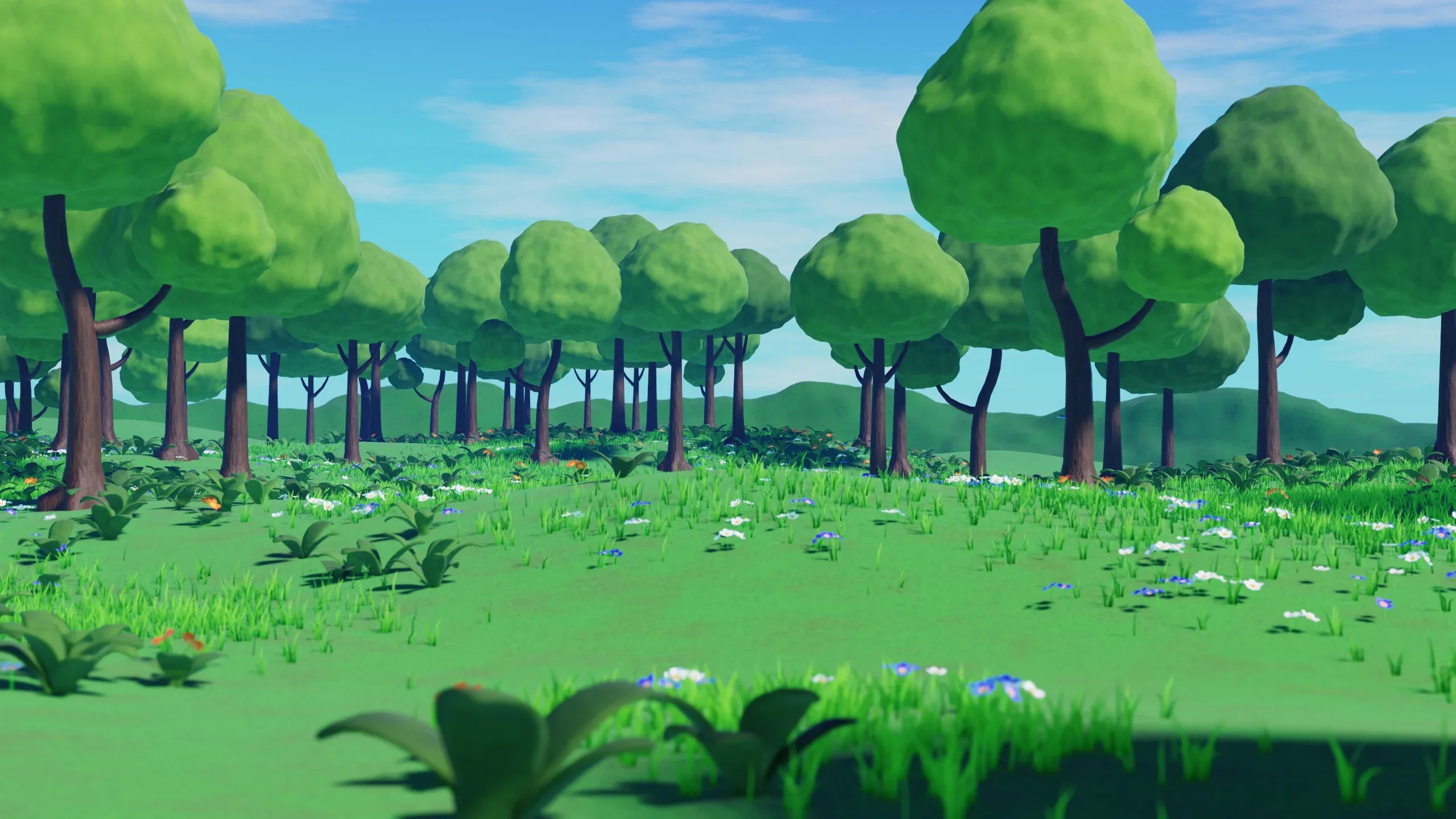 Stylized Animated Forest Meadow - Blender