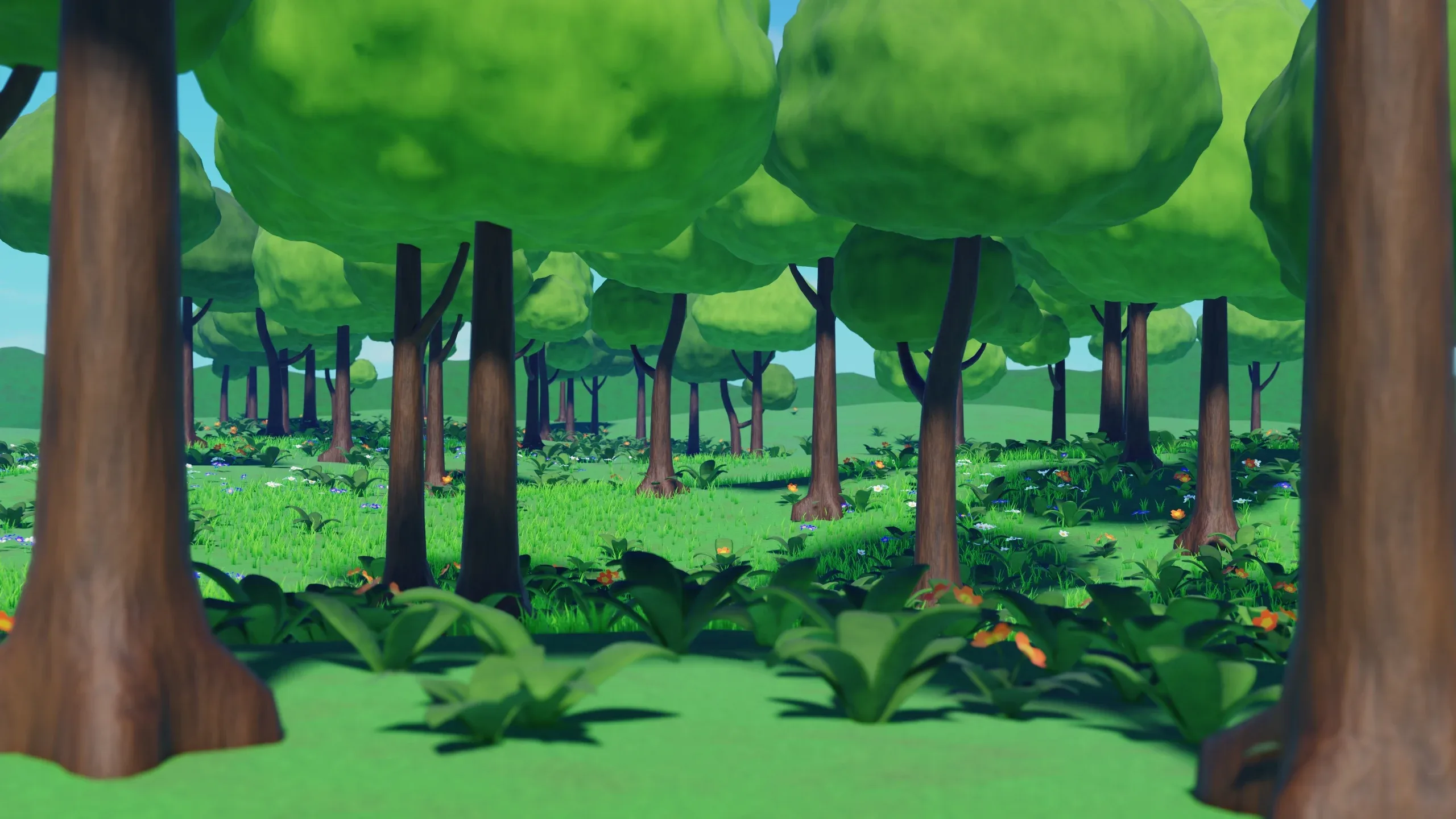 Stylized Animated Forest Meadow - Blender