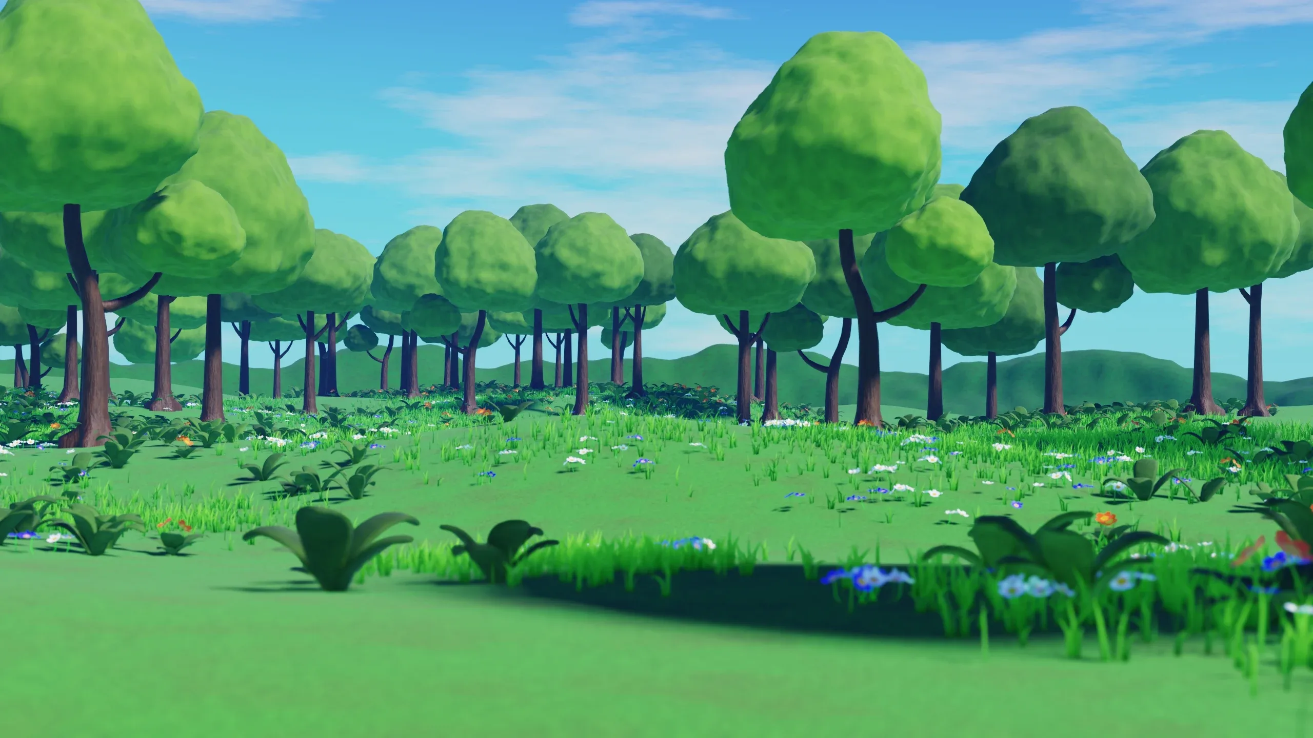 Stylized Animated Forest Meadow - Blender