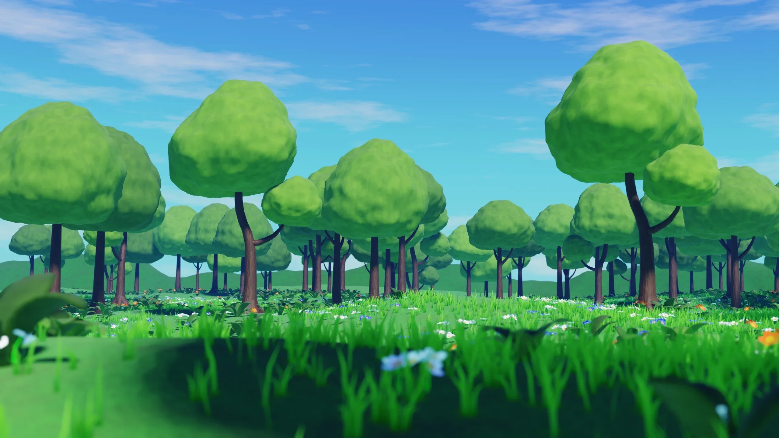 Stylized Animated Forest Meadow - Blender