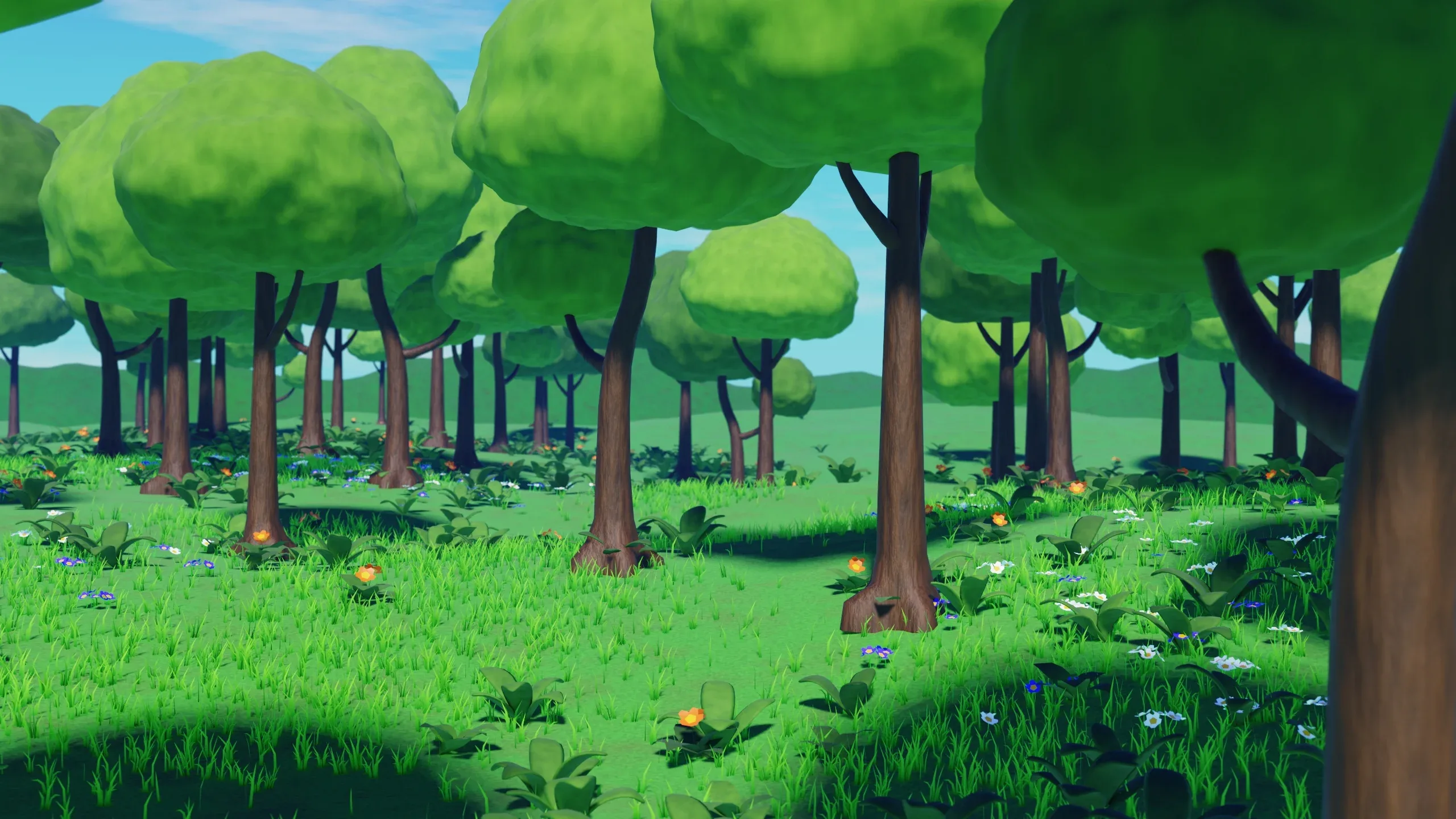 Stylized Animated Forest Meadow - Blender