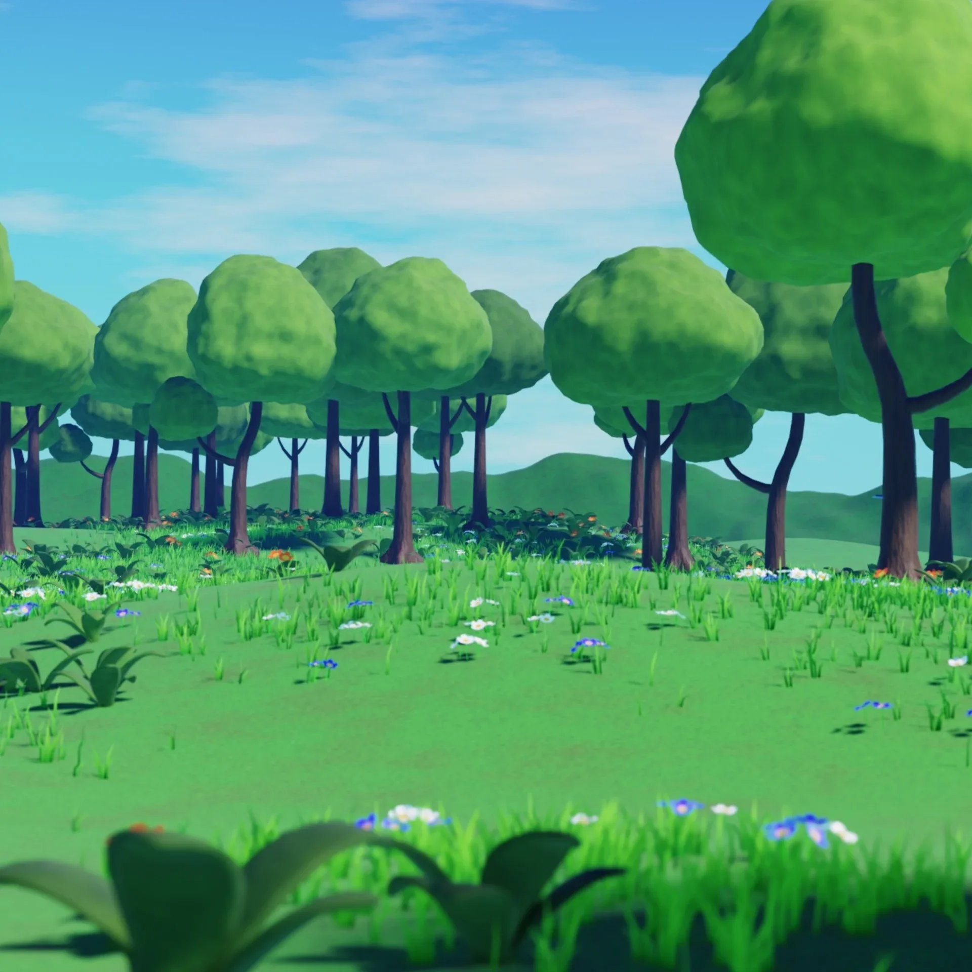 Stylized Animated Forest Meadow - Blender