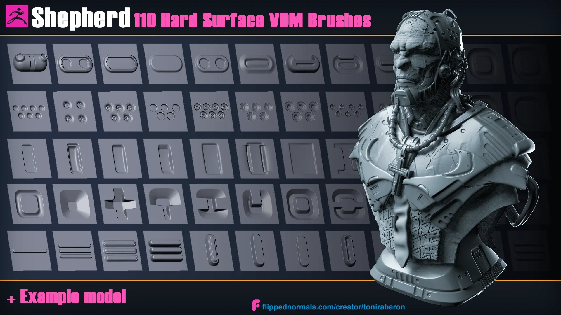 Shepherd | 110 Hard Surface VDM Brushes for Zbrush