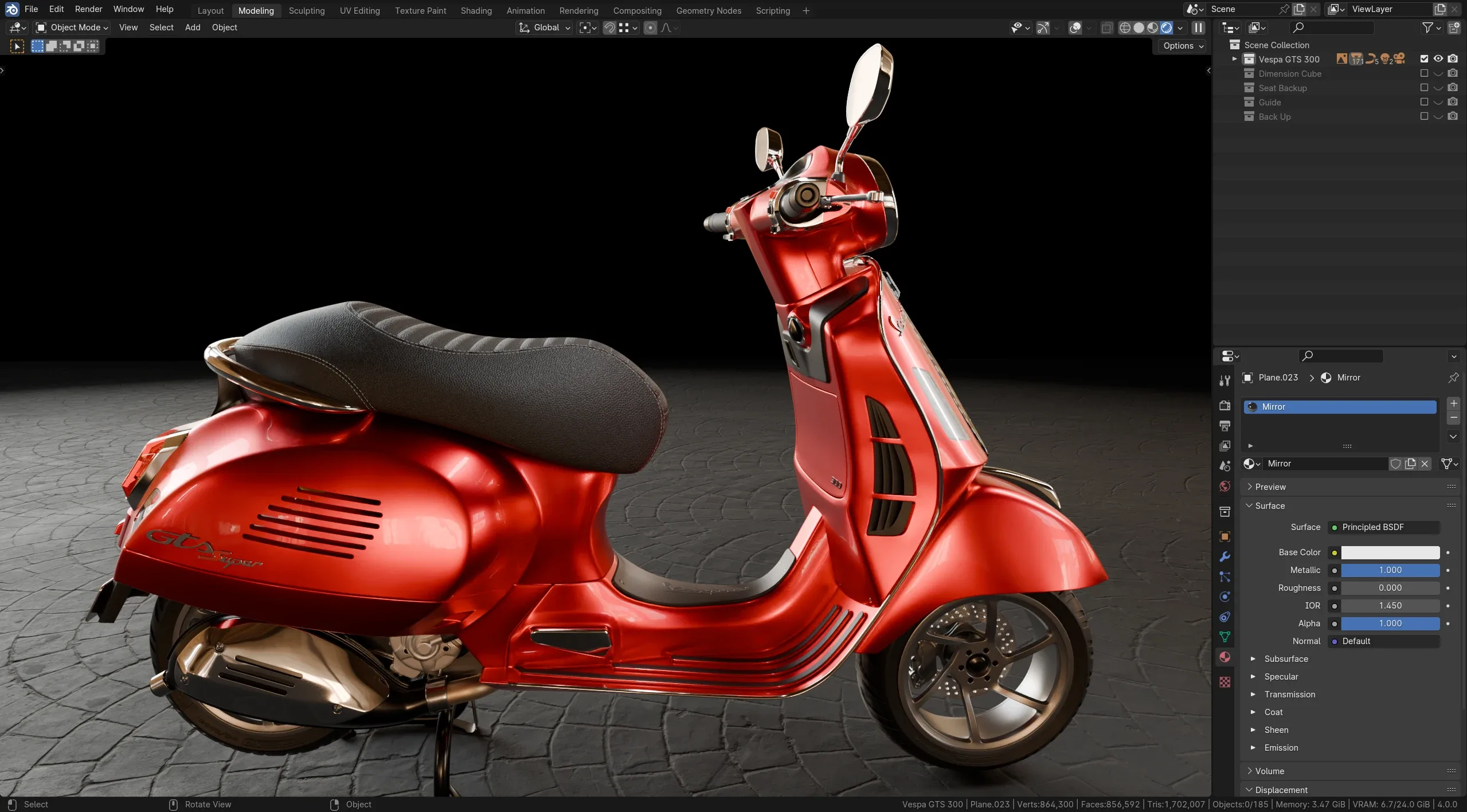 Master Creating photo realistic Vespa GTS 300 in Blender