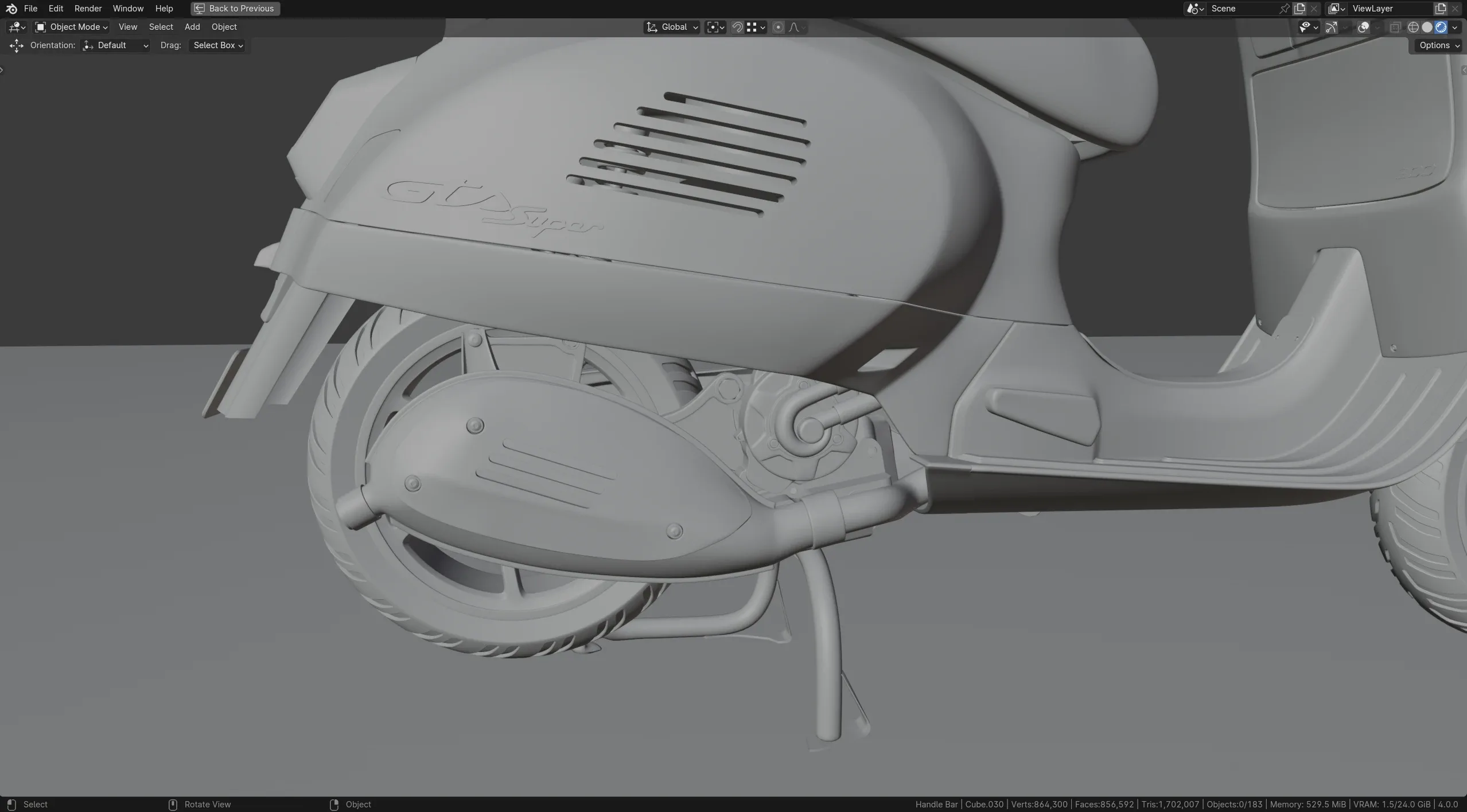 Master Creating photo realistic Vespa GTS 300 in Blender