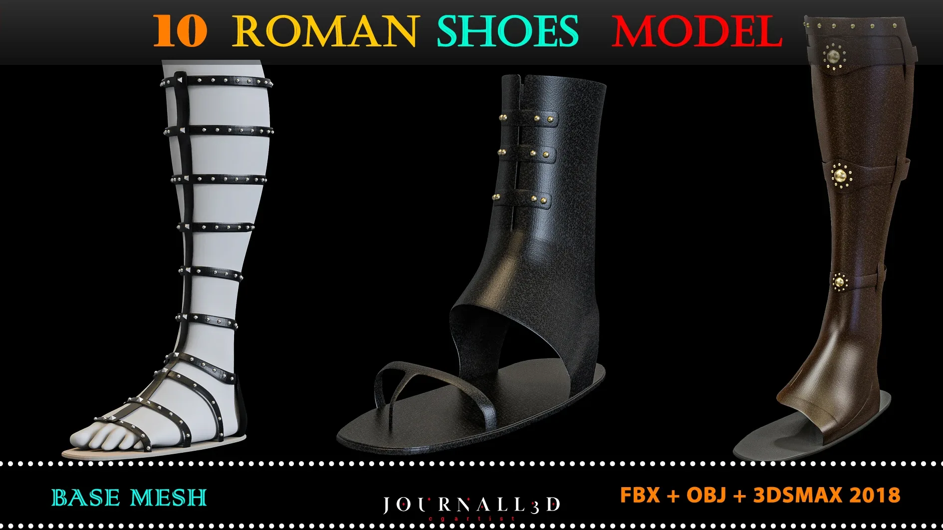 10 roman shoes basemesh