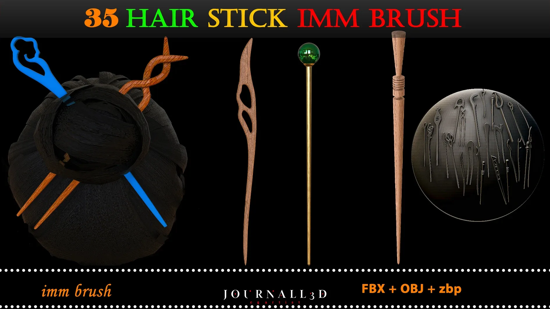35 HAIR sticks imm brush