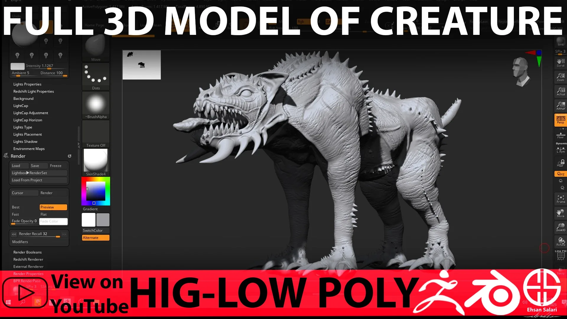 Creature Model Ready - ZBrush Animal Anatomy - Dog