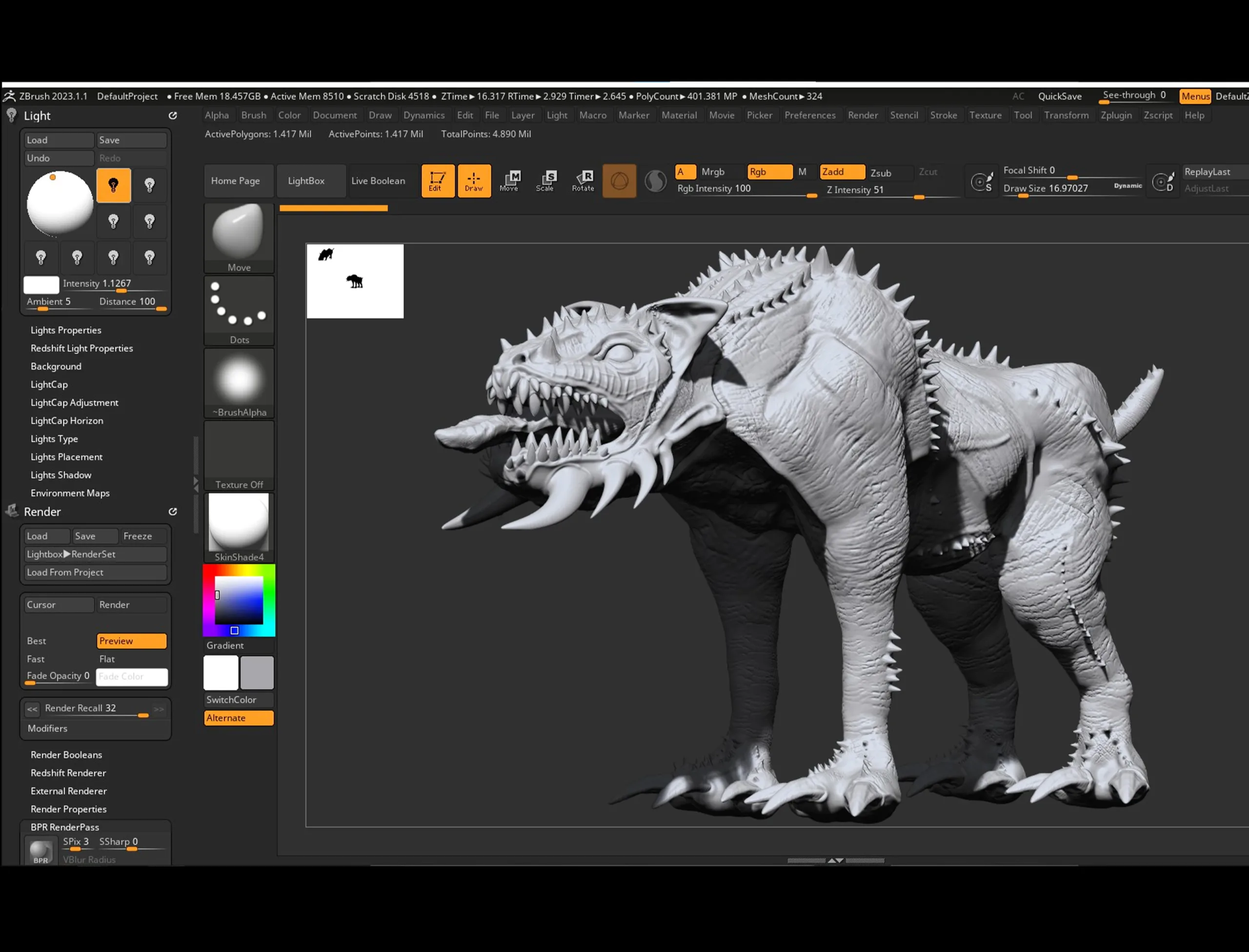 Creature Model Ready - ZBrush Animal Anatomy - Dog