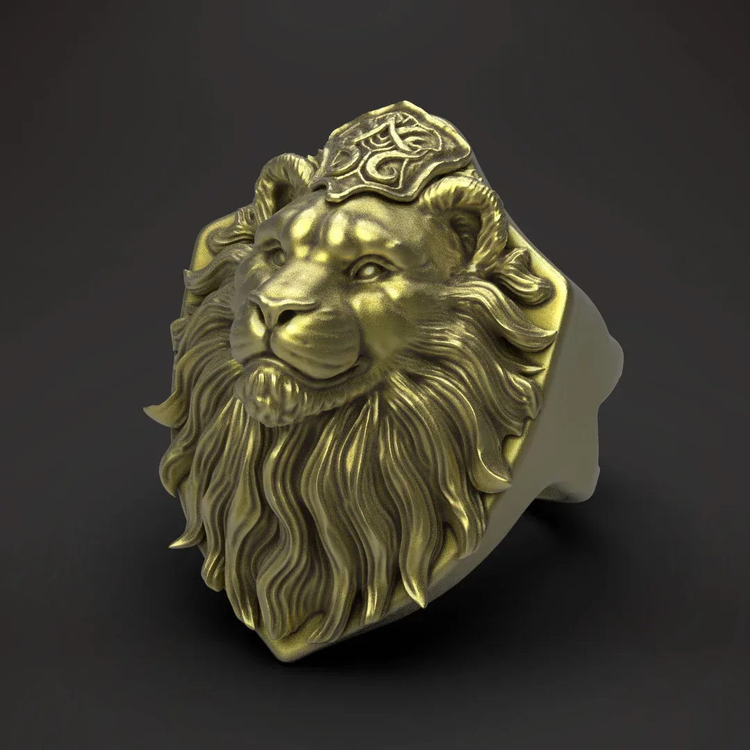 Ring animal jewelry lion v175 3D print mode