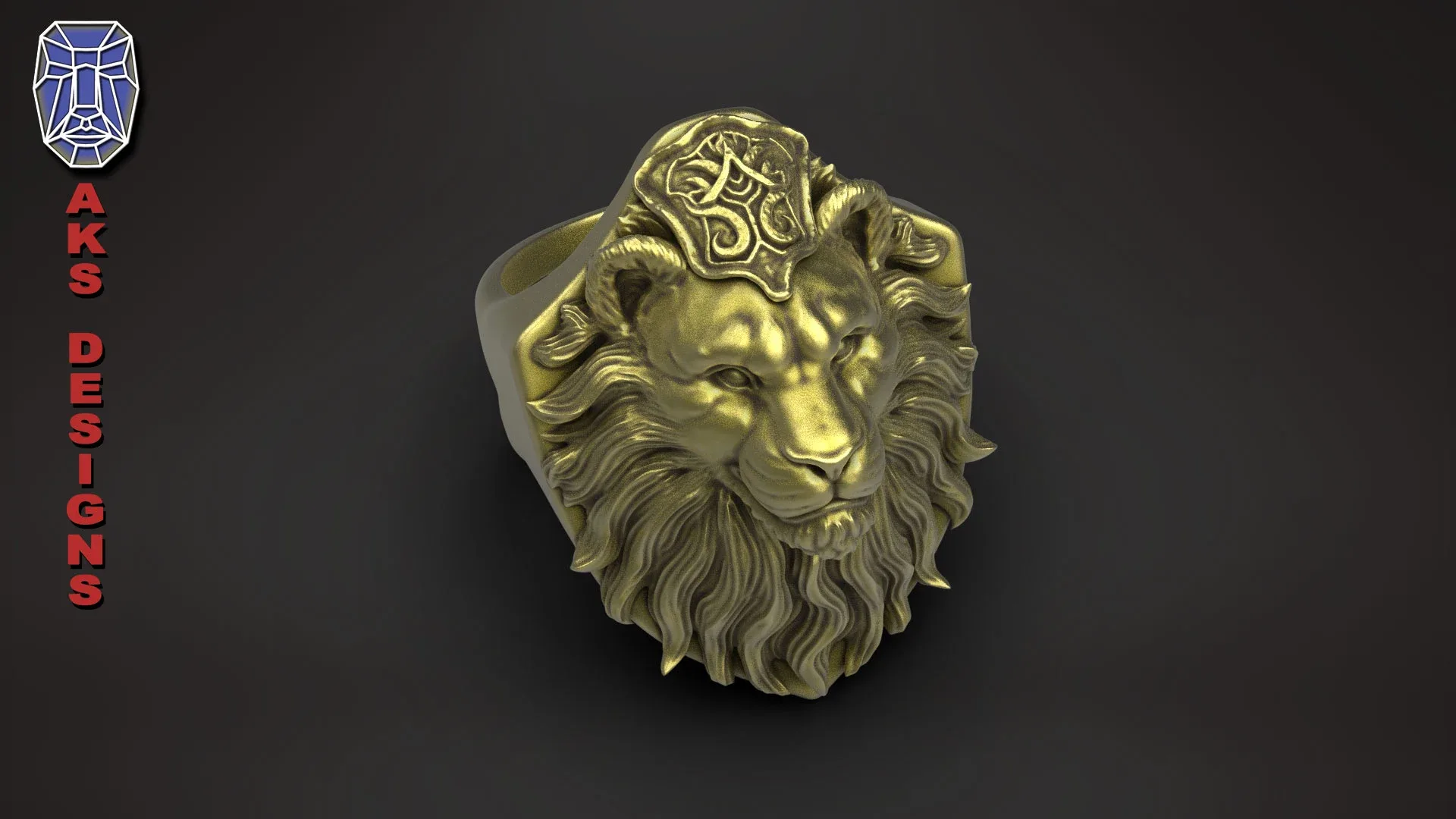 Ring animal jewelry lion v175 3D print mode