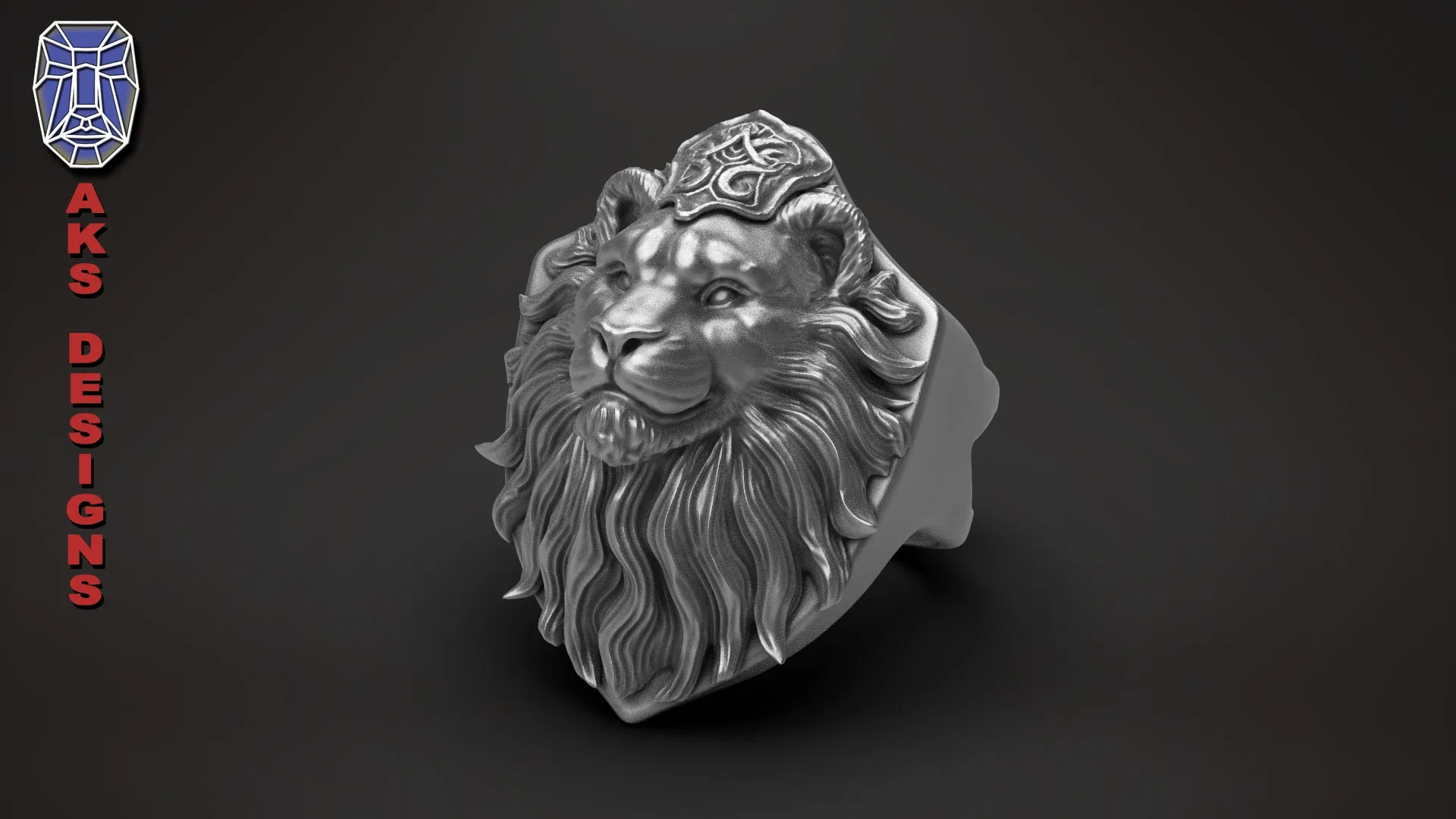 Ring animal jewelry lion v175 3D print mode