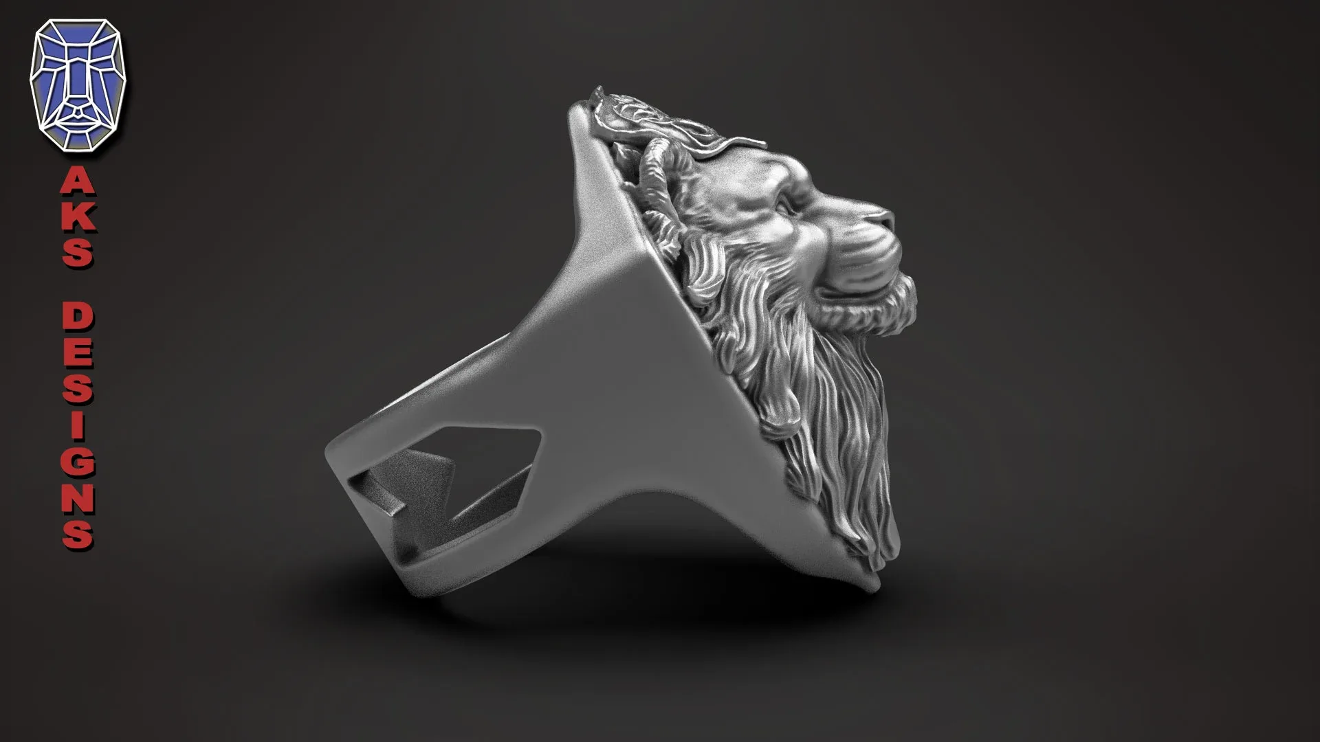 Ring animal jewelry lion v175 3D print mode