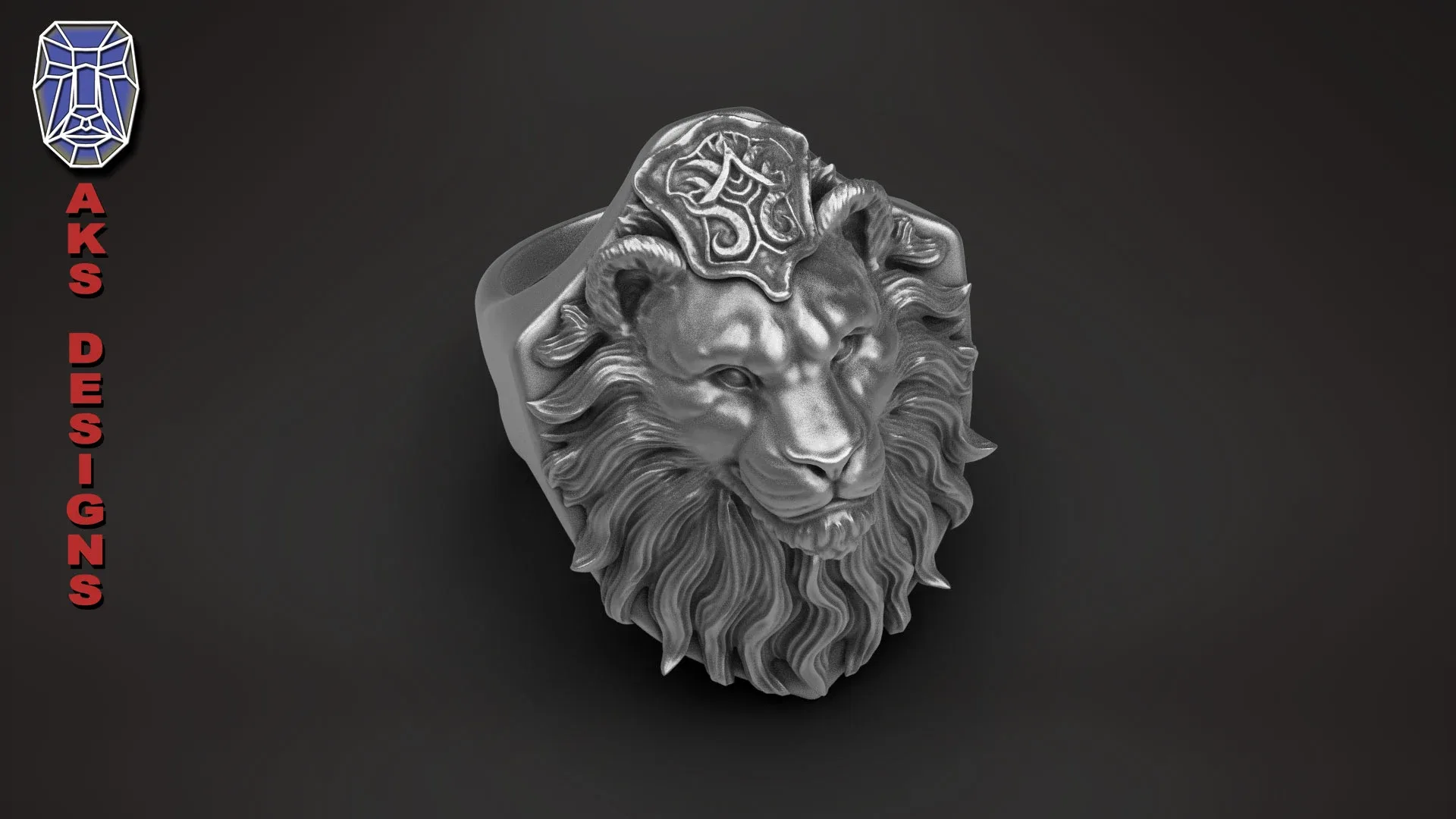 Ring animal jewelry lion v175 3D print mode