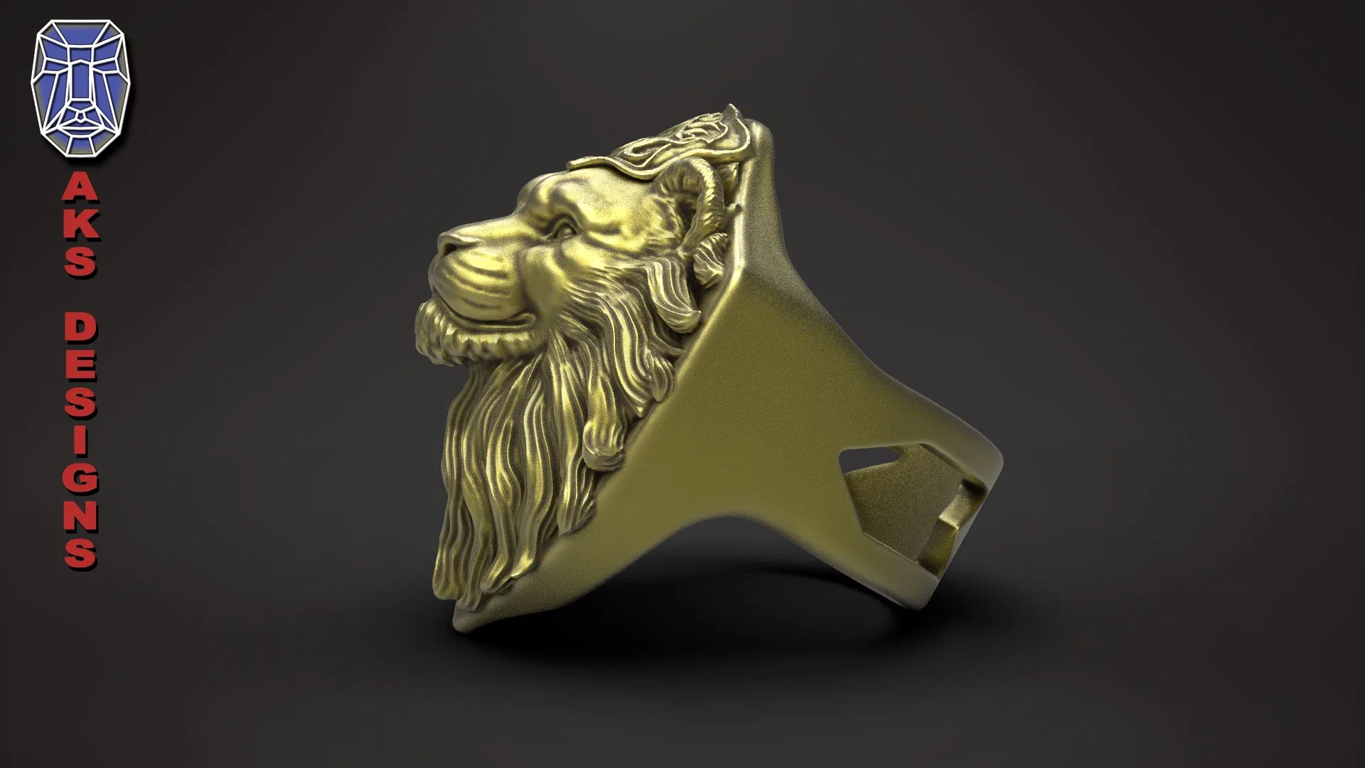 Ring animal jewelry lion v175 3D print mode