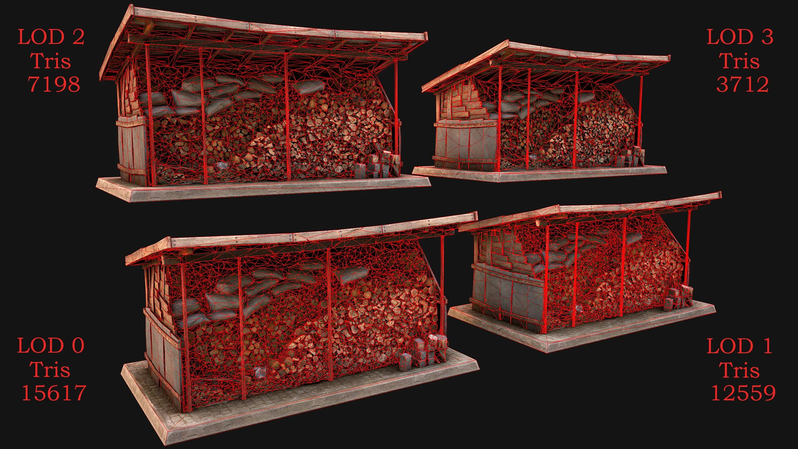 Fire Wood Storage Shelters Medieval Barn Warehouse