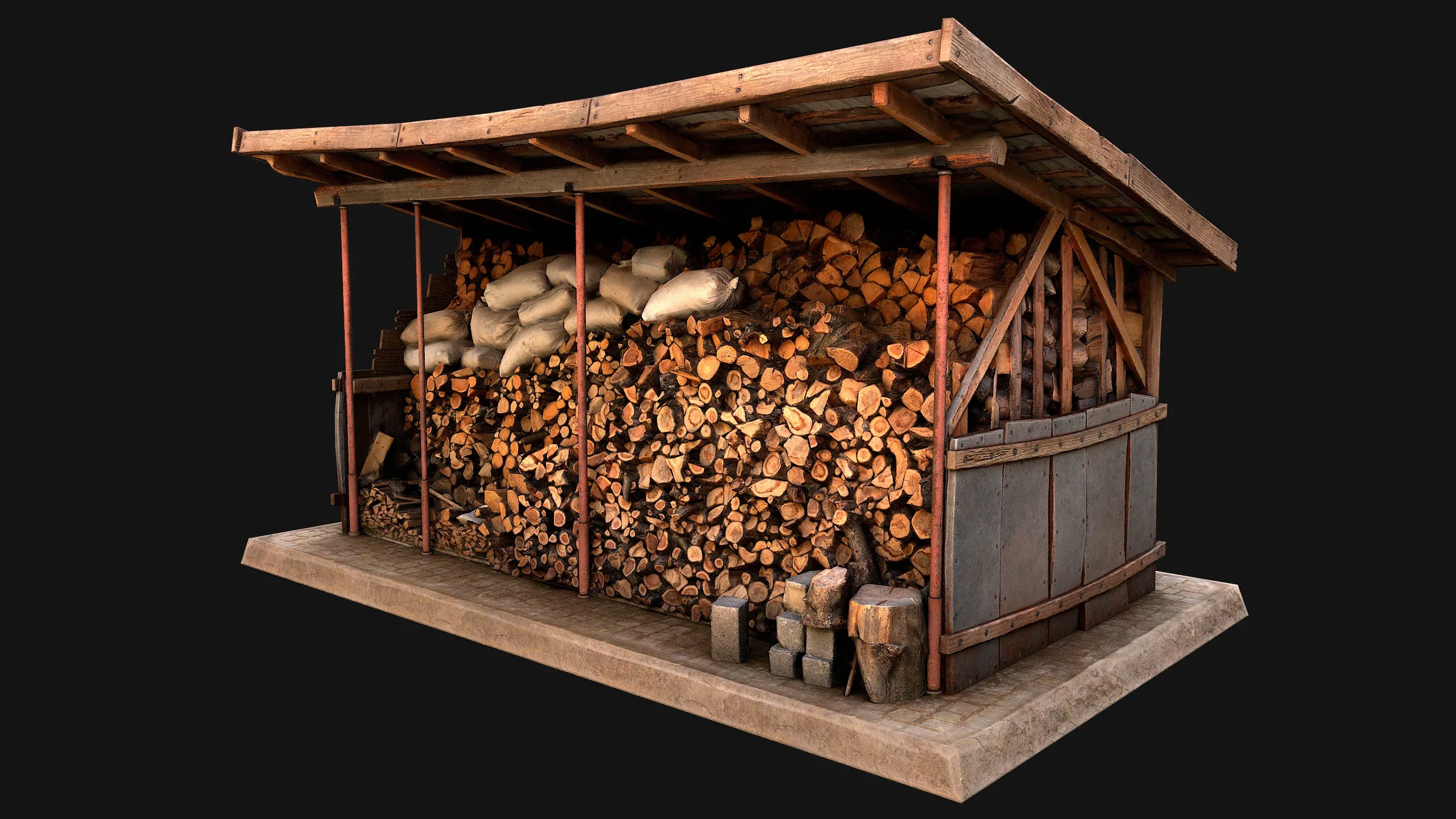 Fire Wood Storage Shelters Medieval Barn Warehouse