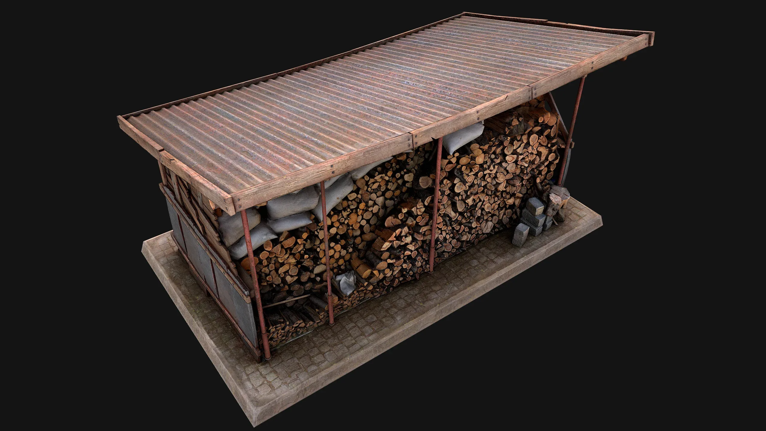 Fire Wood Storage Shelters Medieval Barn Warehouse