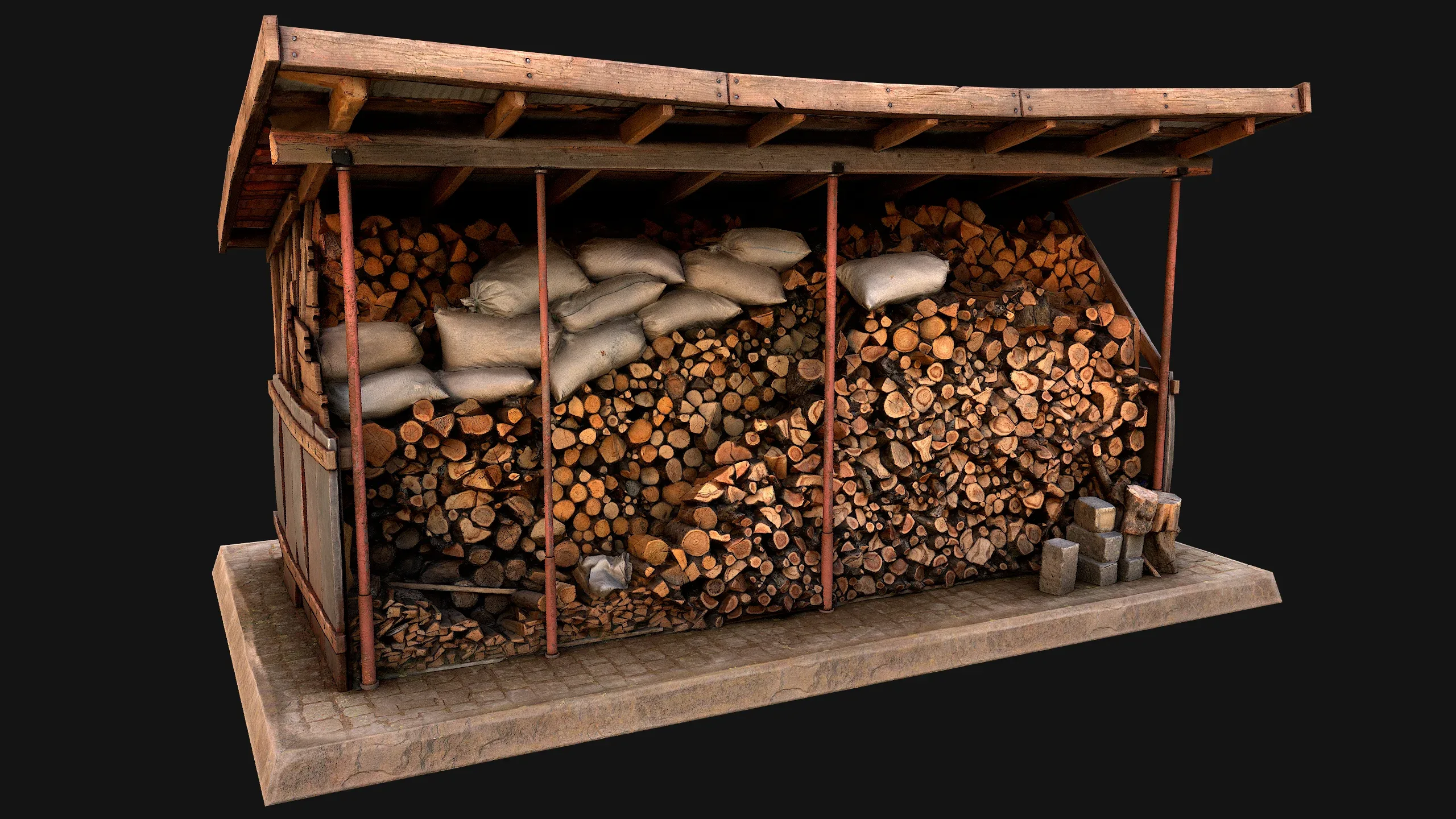 Fire Wood Storage Shelters Medieval Barn Warehouse