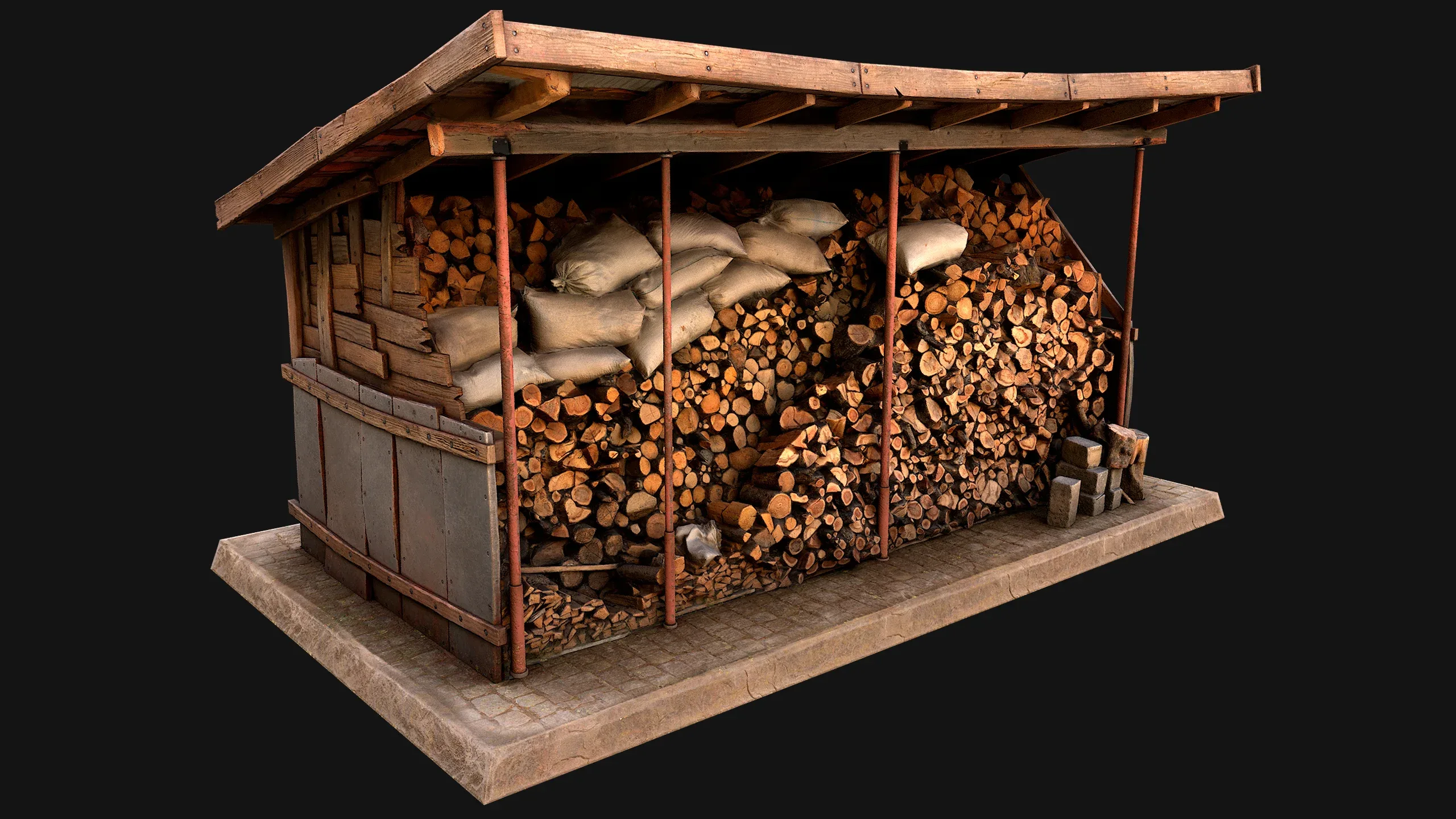 Fire Wood Storage Shelters Medieval Barn Warehouse