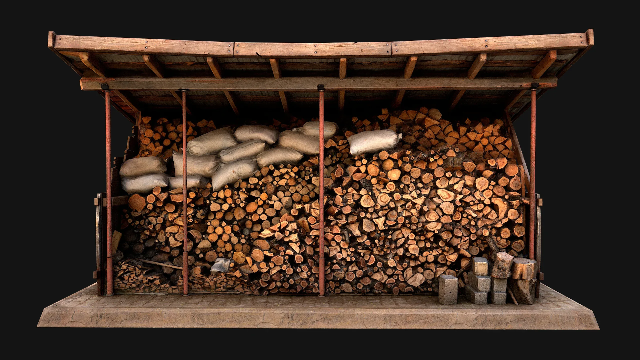 Fire Wood Storage Shelters Medieval Barn Warehouse