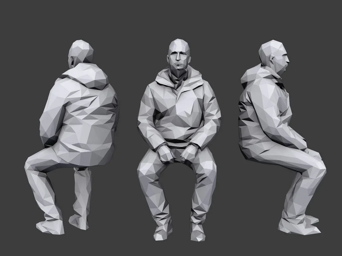 Lowpoly People Casual Sitting Pack Volume 2