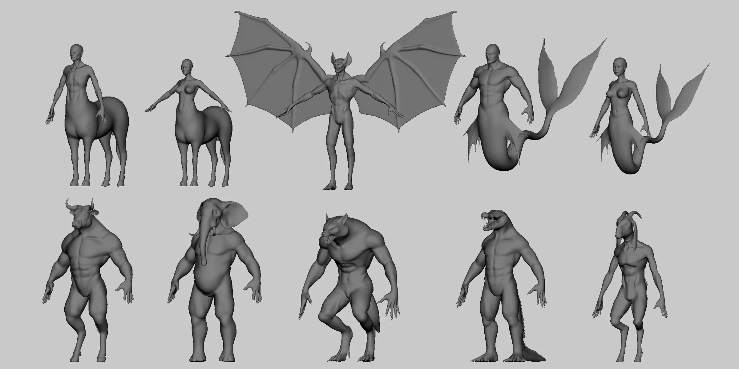 10 Mythical Creature - Topology + UV Map