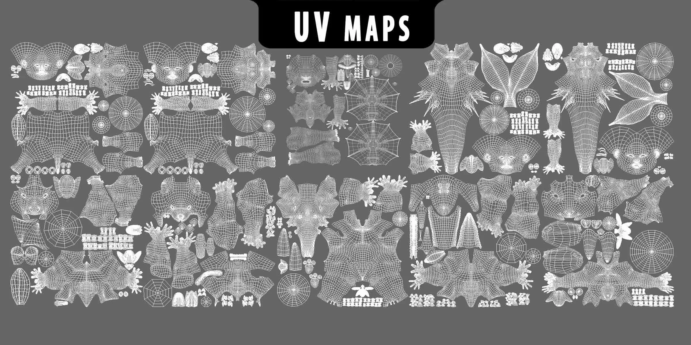 10 Mythical Creature - Topology + UV Map