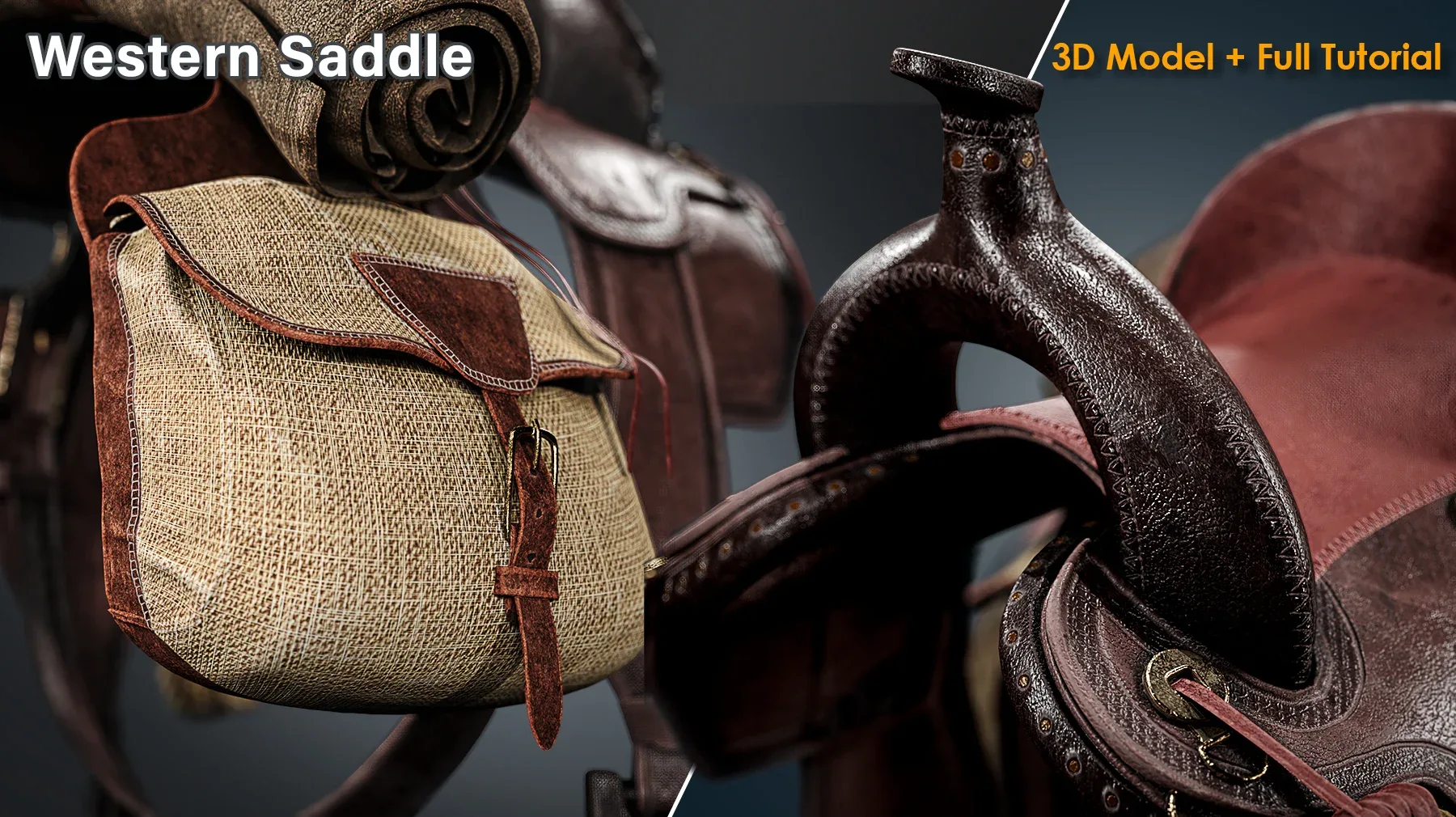 Western Saddle / Full Tutorial + 3D Model