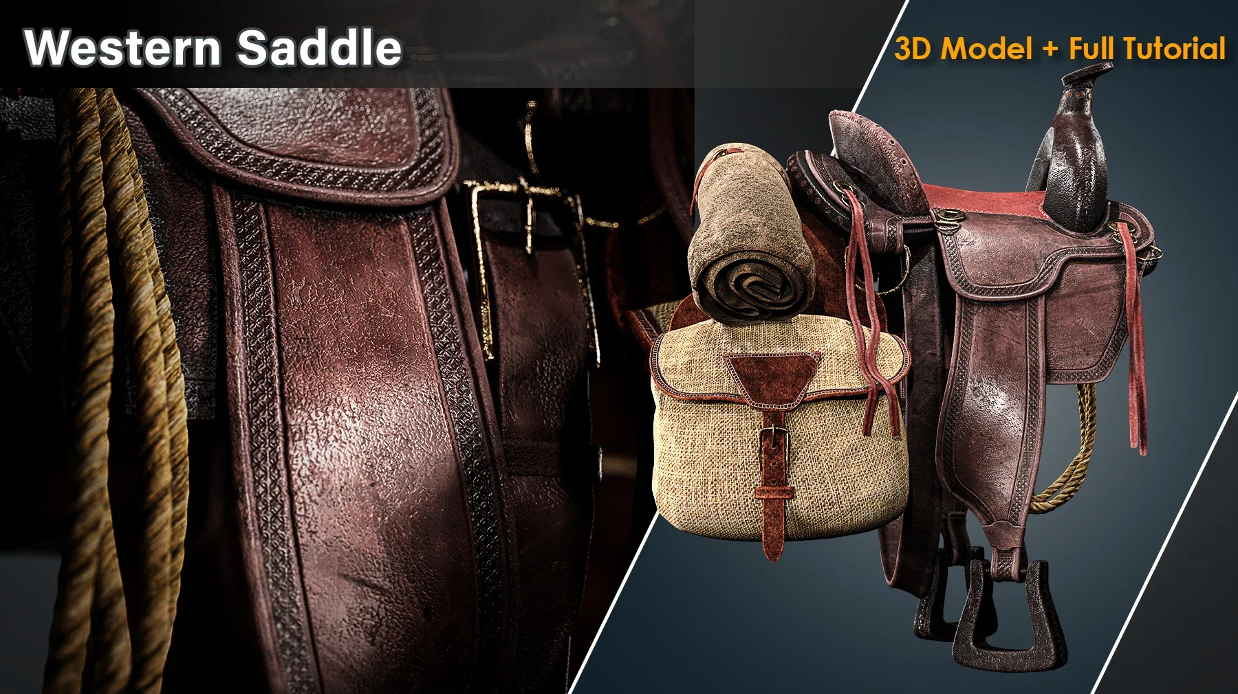 Western Saddle / Full Tutorial + 3D Model