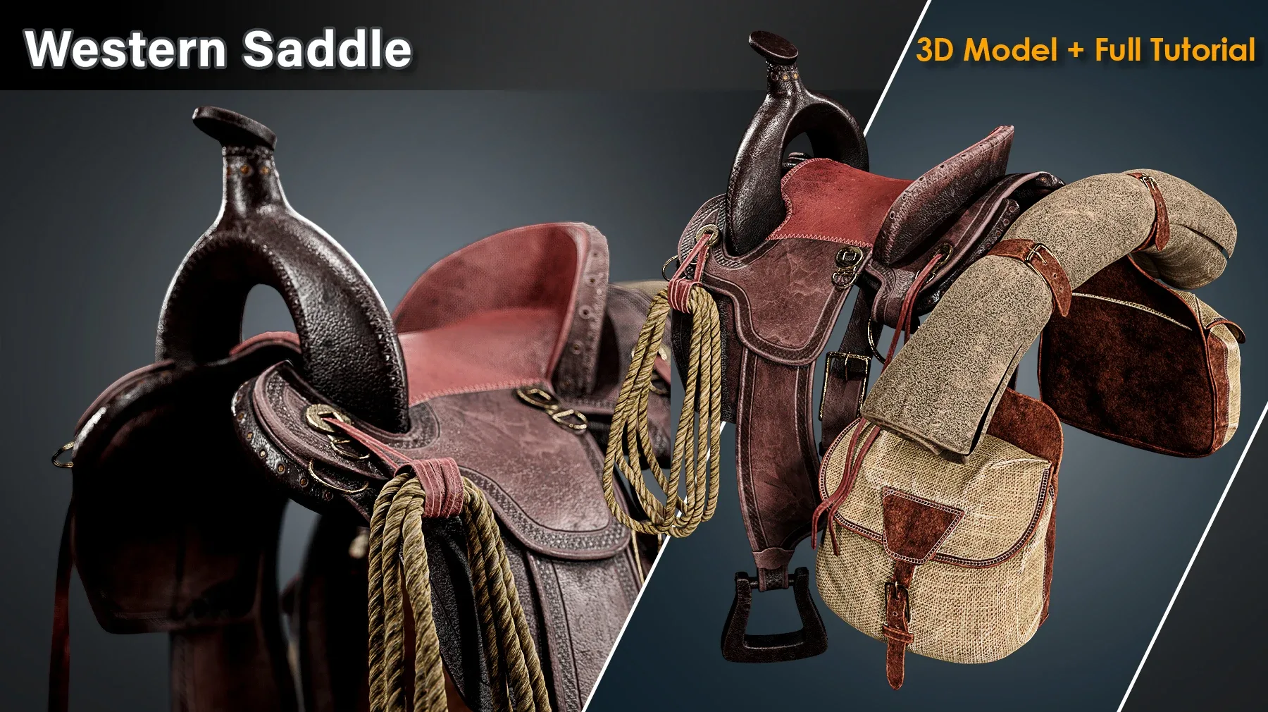 Western Saddle / Full Tutorial + 3D Model