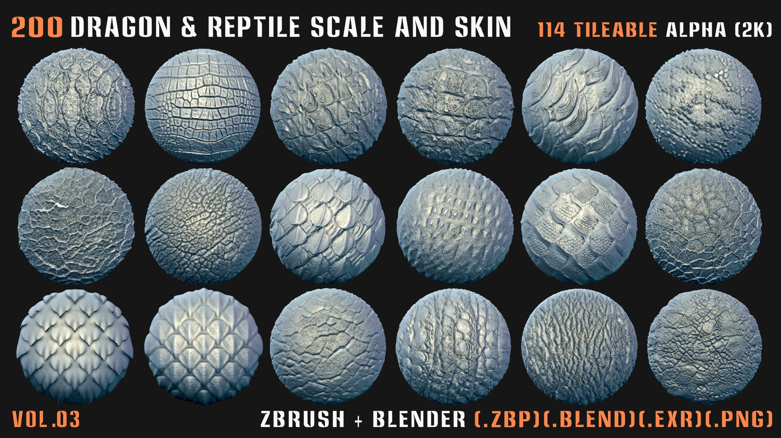 200 Dragon & Reptile Scale and Skin (VDM + Alpha) - Vol.03