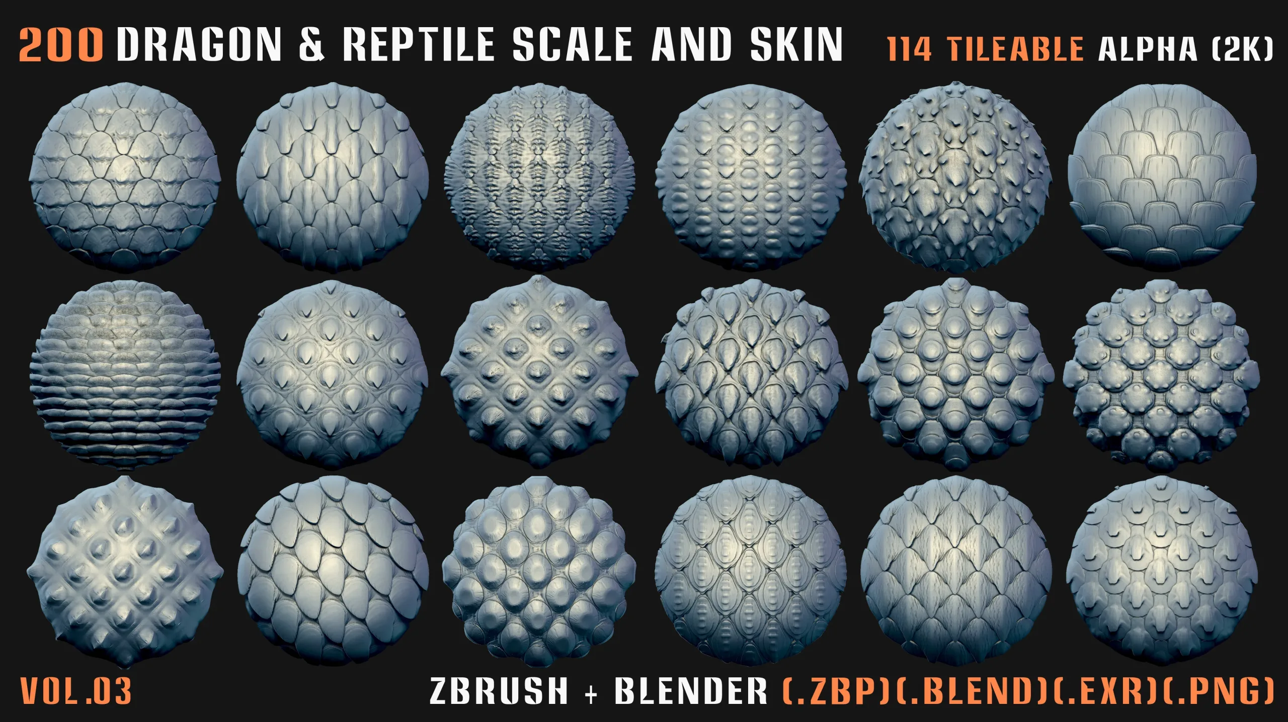 200 Dragon & Reptile Scale and Skin (VDM + Alpha) - Vol.03