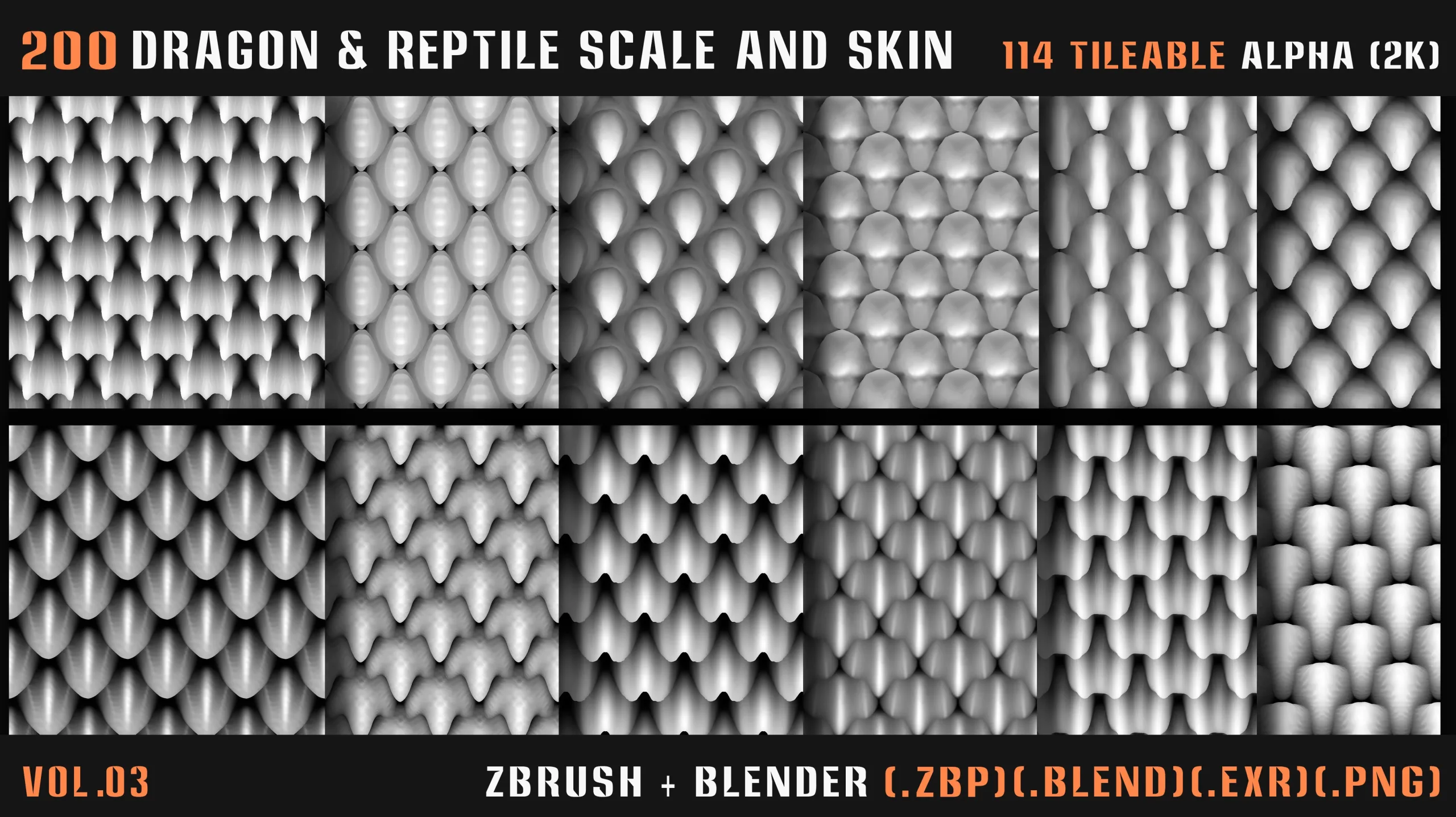 200 Dragon & Reptile Scale and Skin (VDM + Alpha) - Vol.03