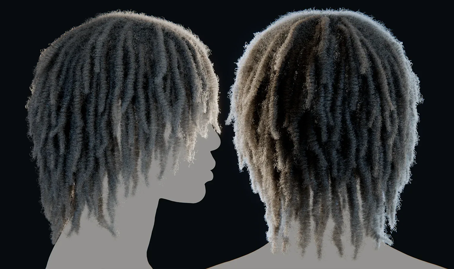 PixelHair Hairstyle - Dreads 012 (Hair for blender/ unreal engine / metahuman) Afro hair | Kinky hair | 4c Hair | African / African American Hair