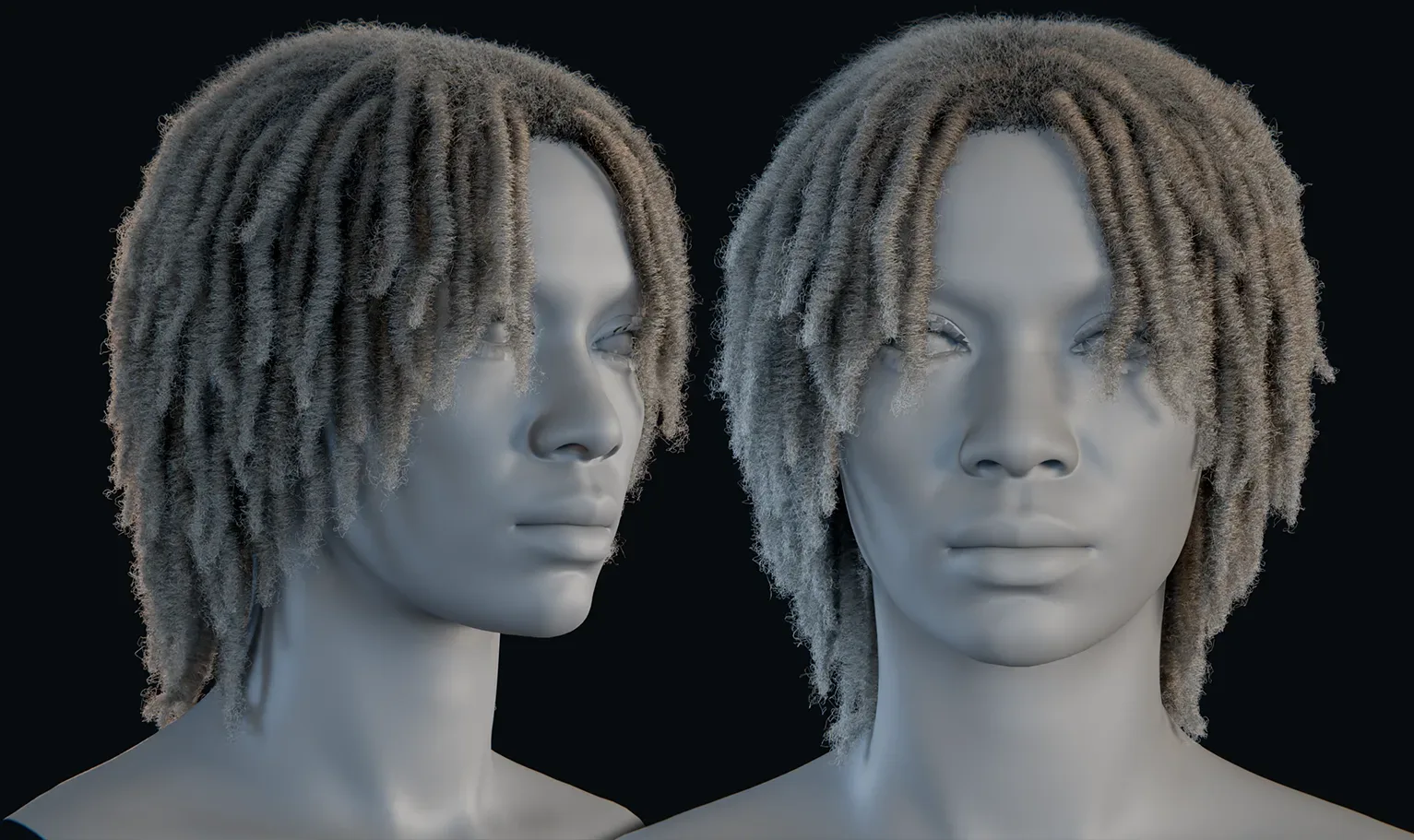 PixelHair Hairstyle - Dreads 012 (Hair for blender/ unreal engine / metahuman) Afro hair | Kinky hair | 4c Hair | African / African American Hair